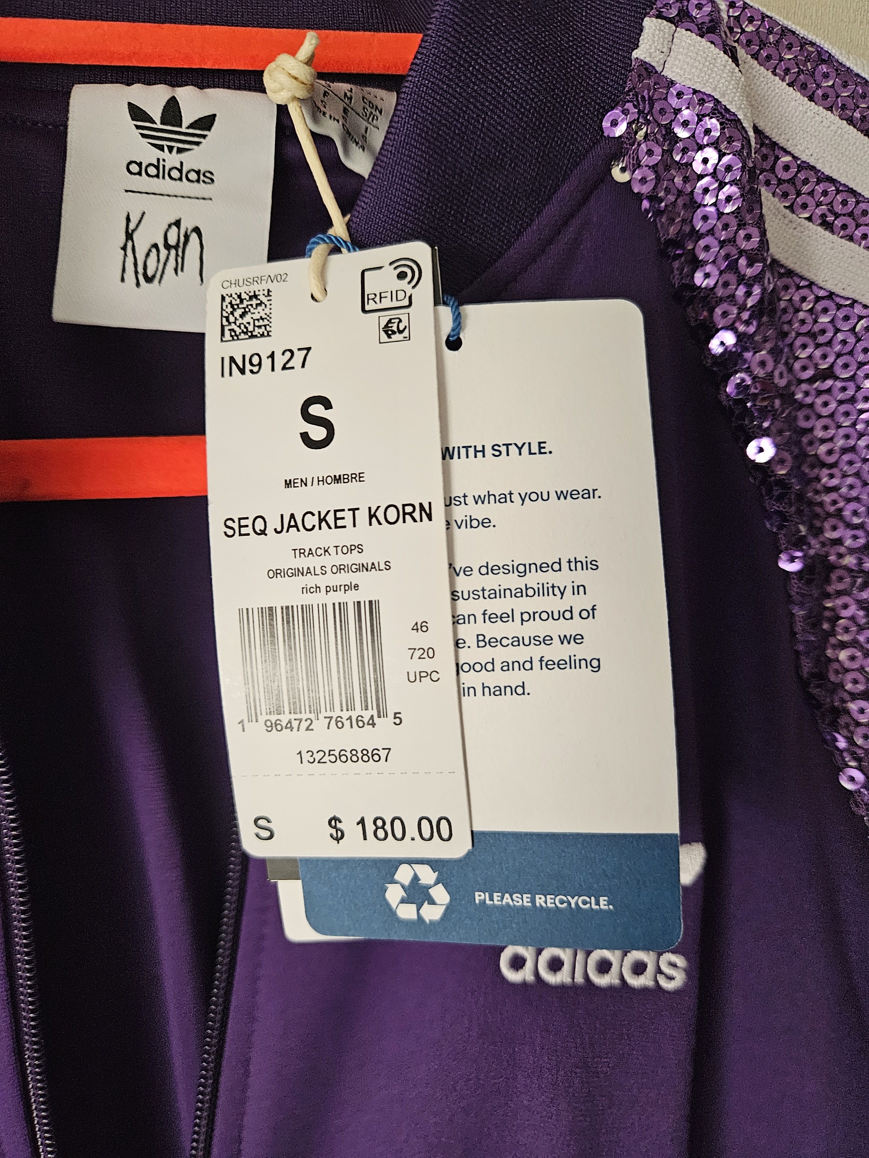 Adidas Adidas x Korn Purple Sequin Jacket Small Size US S / EU 44-46 / 1 - 4 Thumbnail