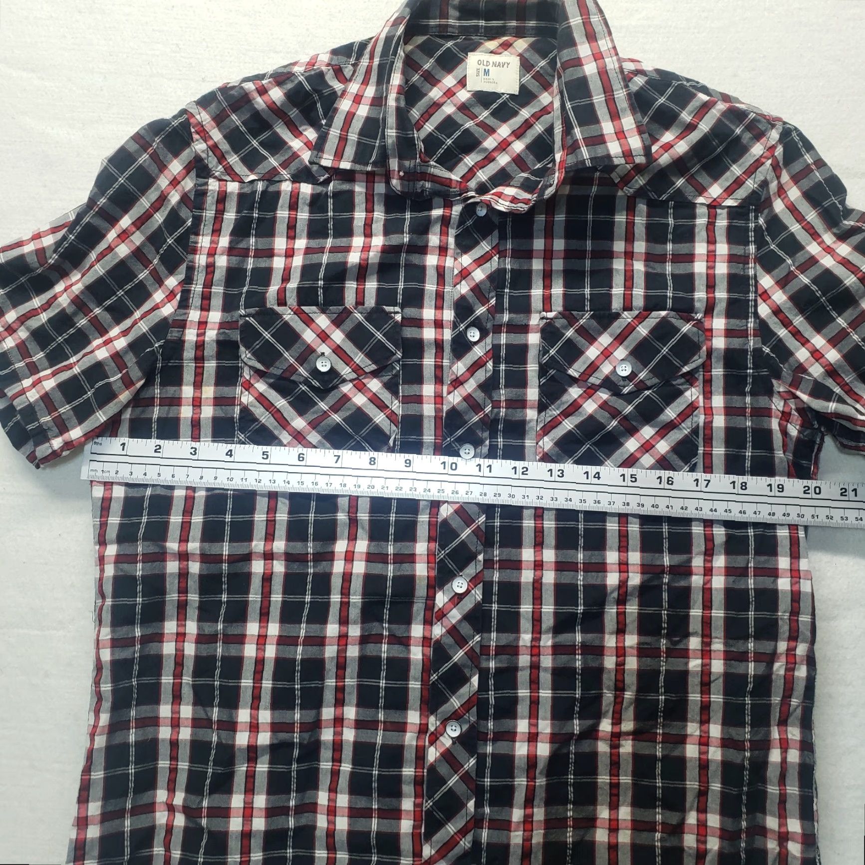Old Navy Old Navy Shirt Button-Up Plaid Short Sleeve Men's M Black Cotton Flannel Pocket Casual QC Size US M / EU 48-50 / 2 - 4 Thumbnail