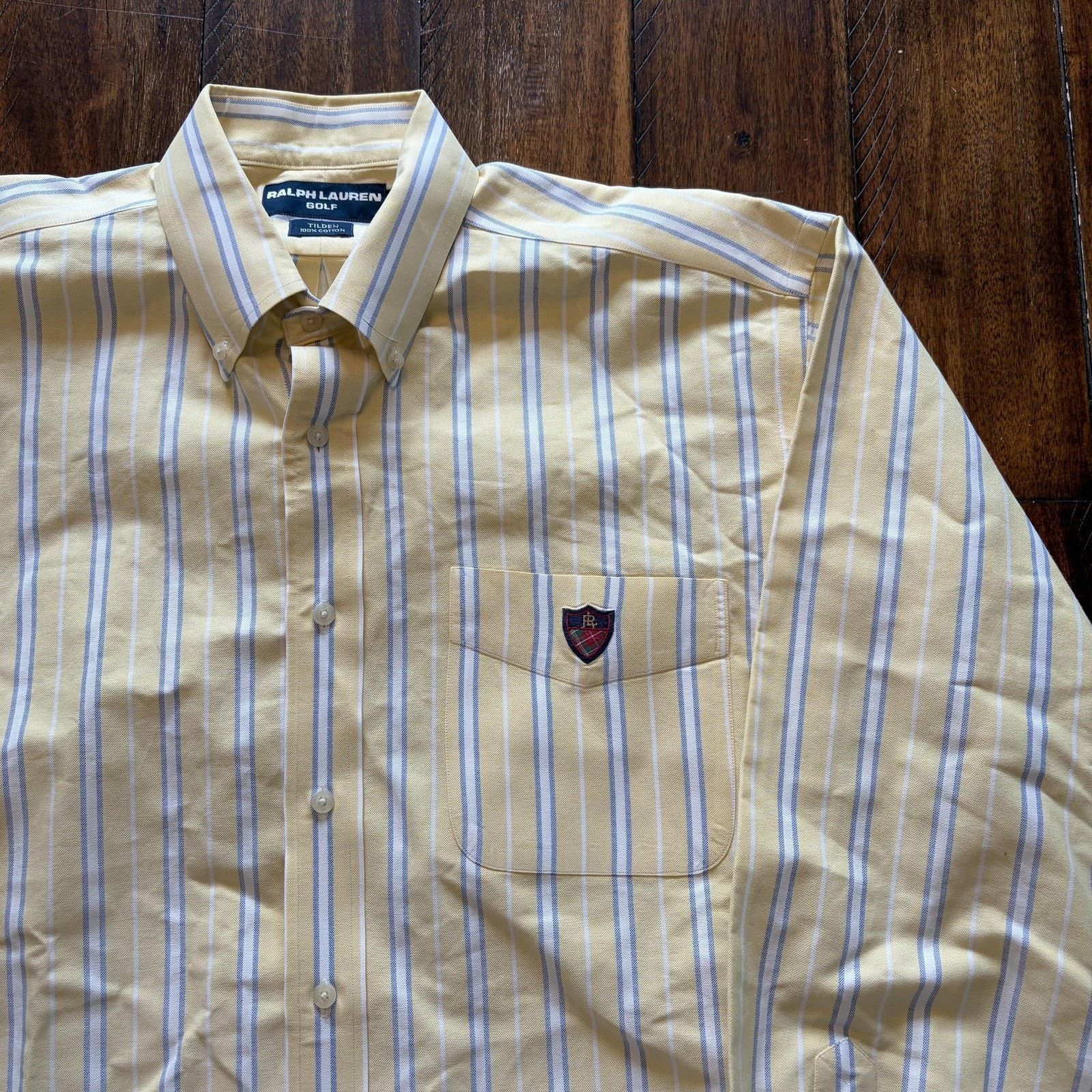 Ralph Lauren Ralph Lauren Golf Shirt Mens L Yellow Stripe Tilden Button Size US L / EU 52-54 / 3 - 6 Thumbnail