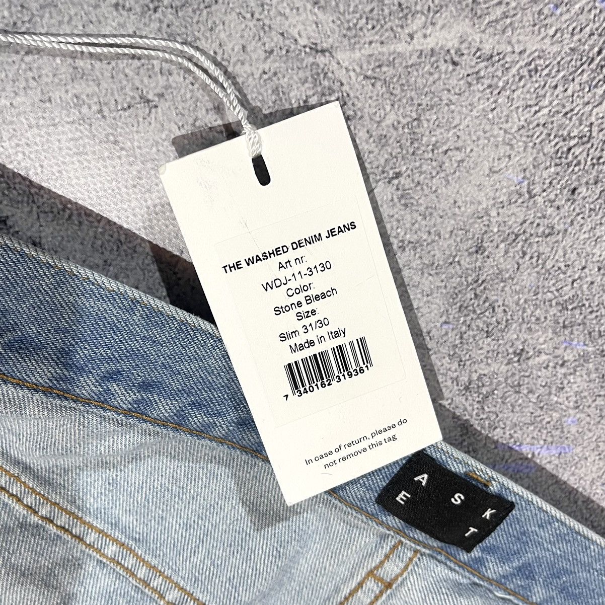Asket NEW Asket Washed Denim Jeans Made in Italy Size 31 / 30 Size US 31 - 8 Thumbnail