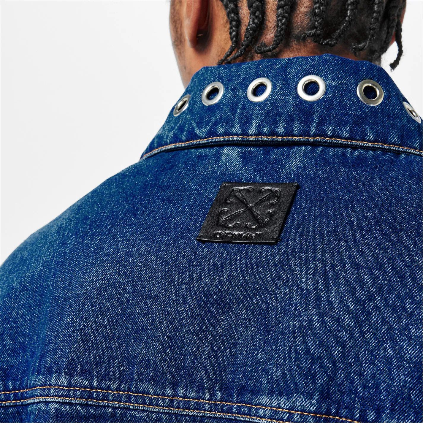 Off-White o1g2r1mq0326 Button Overshirt Jacket in Blue Size US XXS / EU 40 - 5 Thumbnail