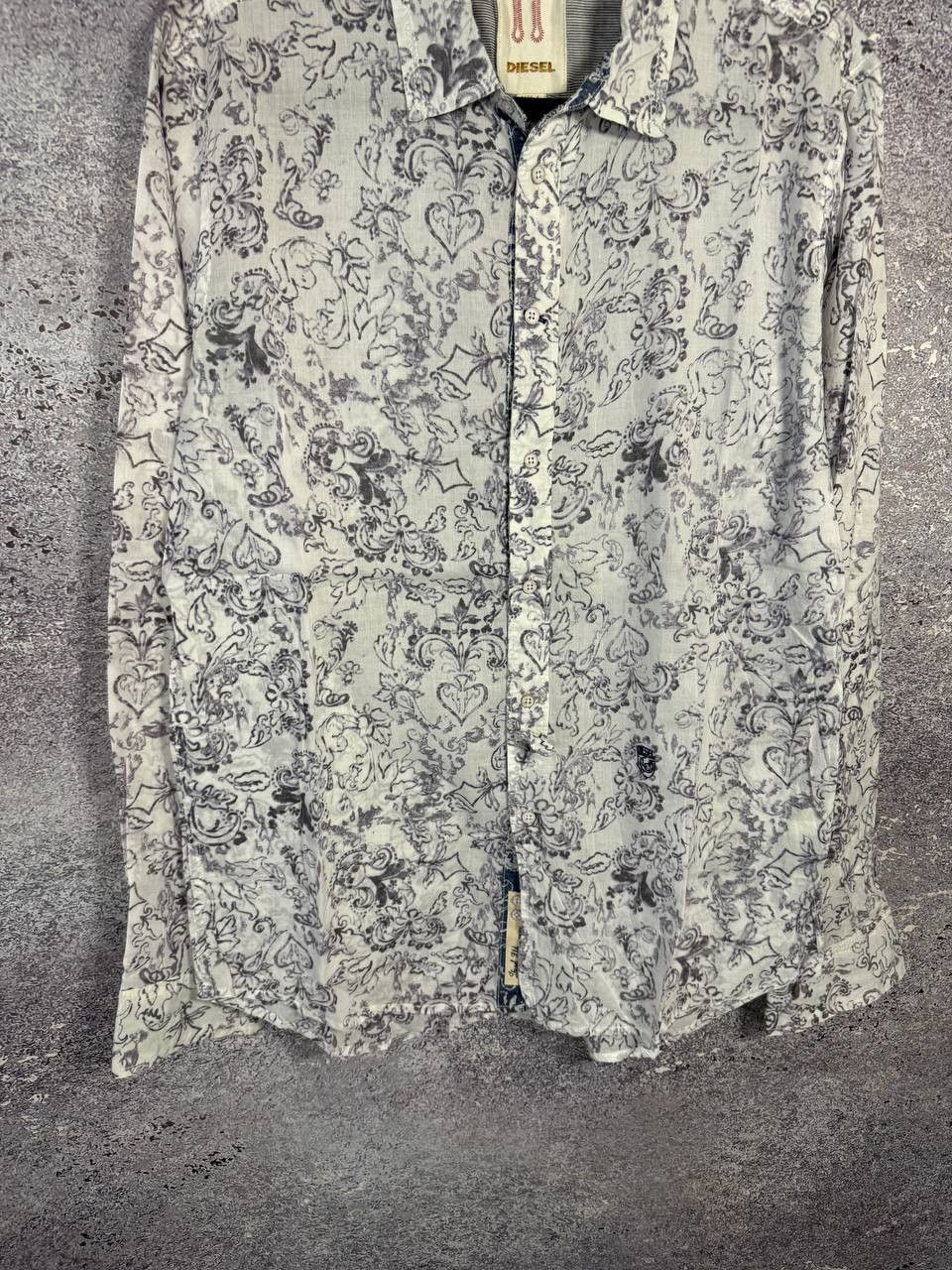 Diesel × Diesel Black Gold × Vintage Vintage Diesel Rare Abstract Light Weight Men's Button Shirt Size US L / EU 52-54 / 3 - 5 Thumbnail