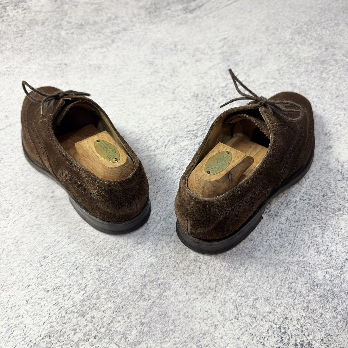 Designer × Handmade × Loake Loake Mens Brown Suede Oxfords Brogues US8 UK7 EU41 26cm Size US 8 / EU 41 - 10 Thumbnail