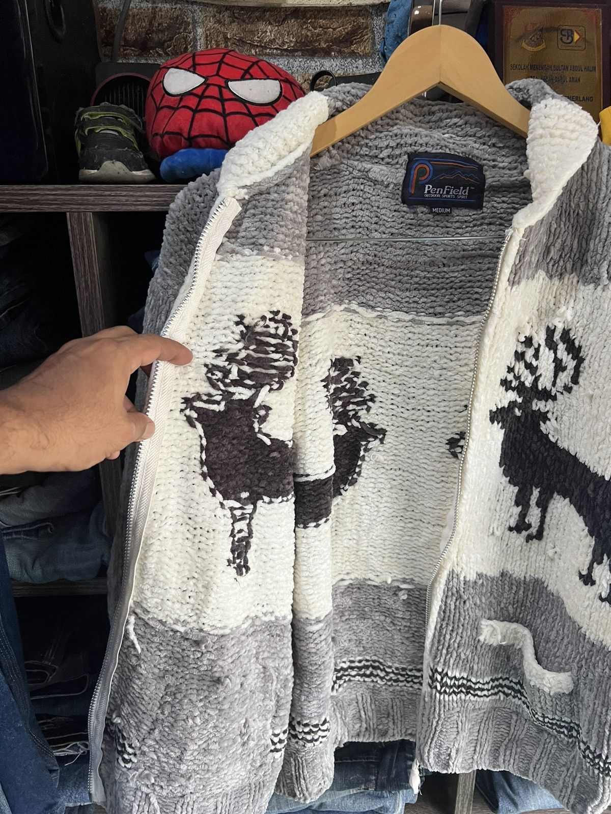 Penfield 🔥Distressed Penfield Deer Cable Knit Zipper Jacket Size US M / EU 48-50 / 2 - 10 Thumbnail