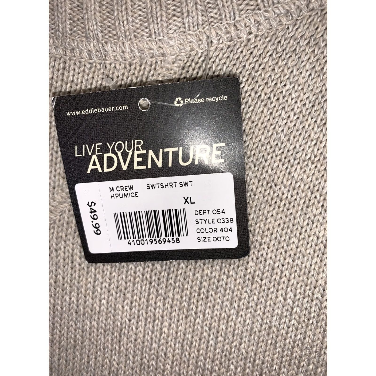 Eddie Bauer Eddie Bauer Mens Crew Neck Knit Sweater XL NWT Beige Cotton Pullover Sweater Size US XL / EU 56 / 4 - 3 Thumbnail