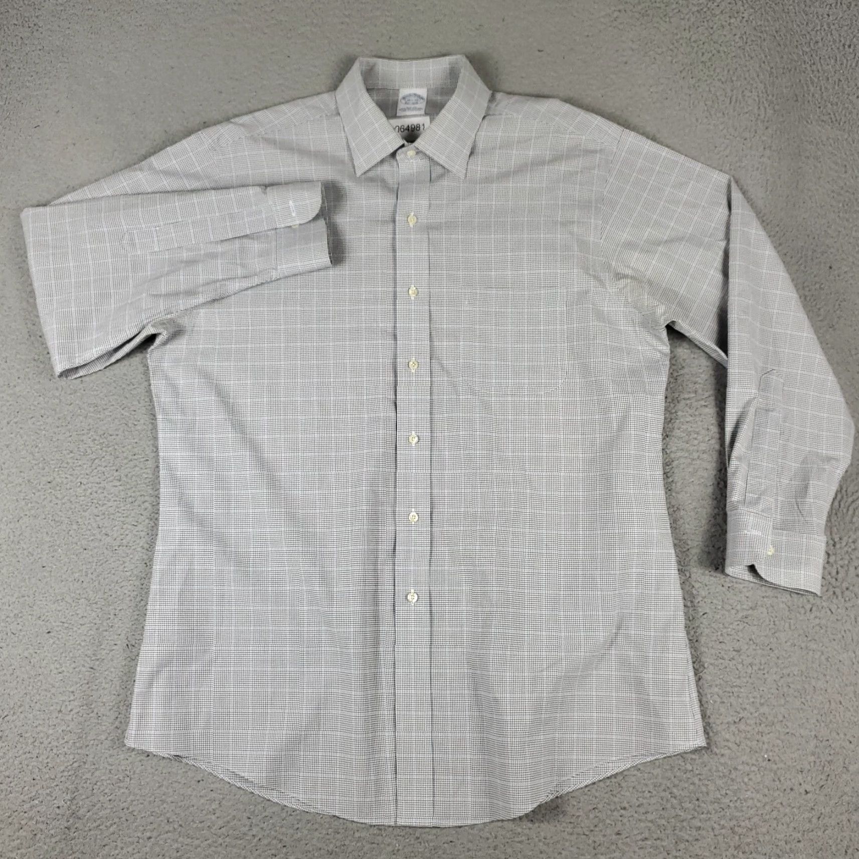 Brooks Brothers Brooks Brothers Shirt Mens 16.5 Blue Check Slim Fit Dress Button Up Long Sleeve Shirt Size 42R - 2 Thumbnail
