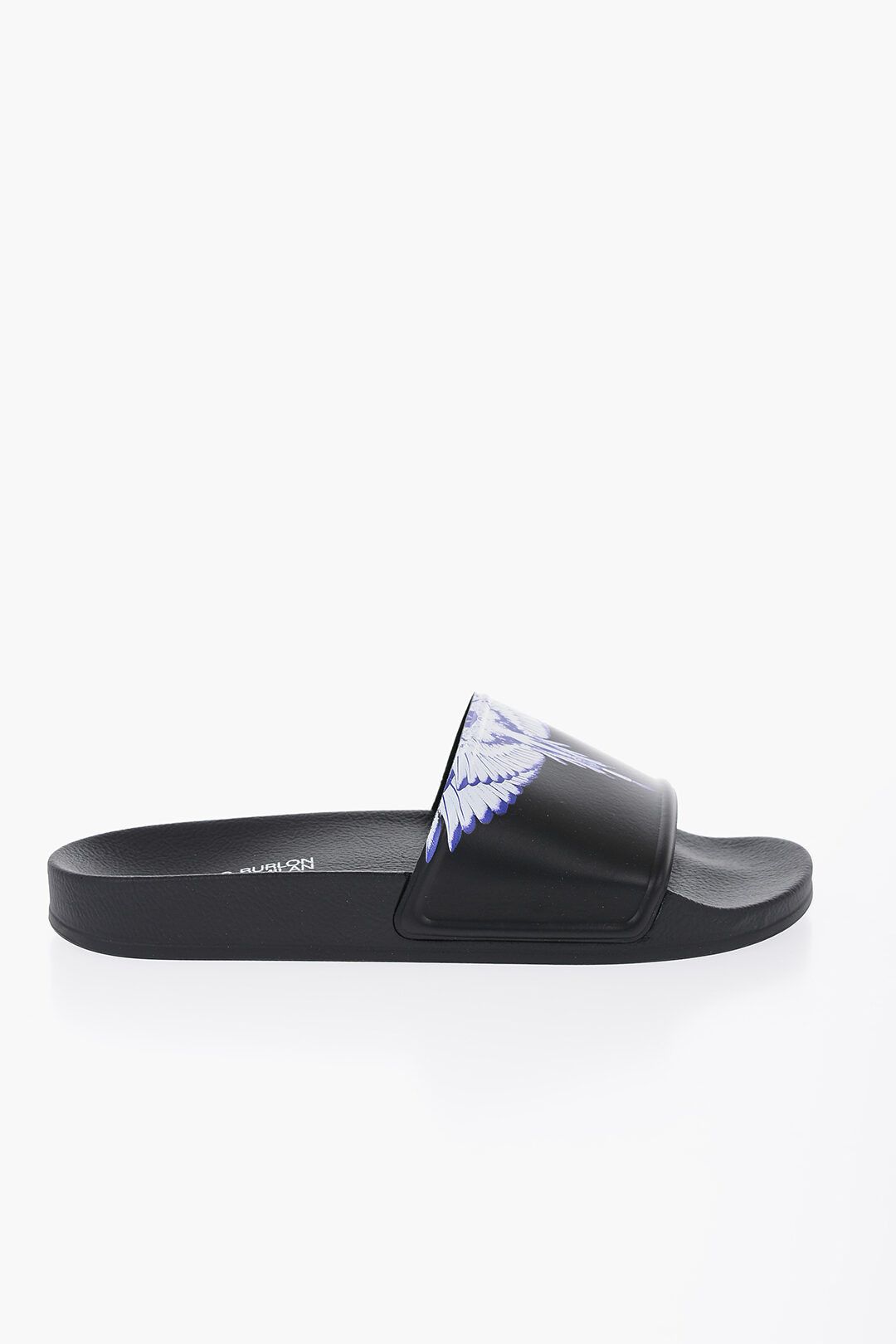 image of Marcelo Burlon Og1Mm0424 Contrasting Printed Rubber Slides In Black, Men's (Size 7)