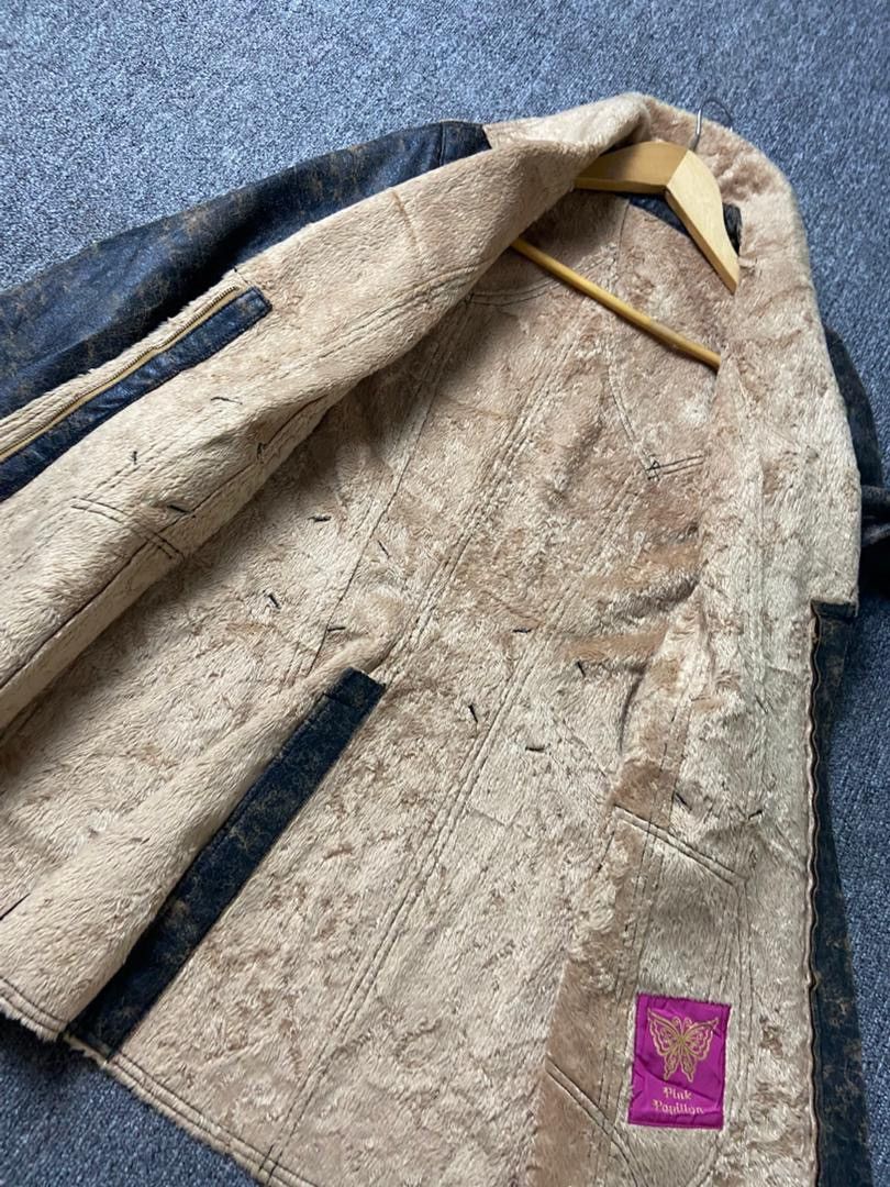 Japanese Brand Pink Papillon Leather Jacket with Shearling Lining (202) Size US XXS / EU 40 - 6 Thumbnail