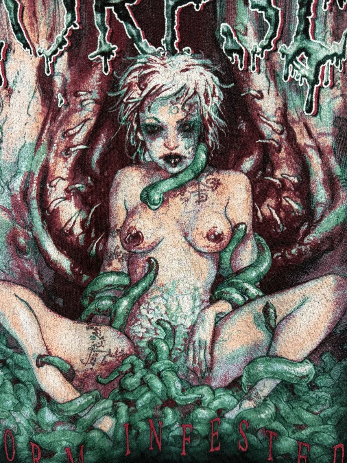 Band Tees 00s Cannibal Corpse 2002 Worm Infested Death Metal T-Shirt M Size US M / EU 48-50 / 2 - 3 Thumbnail