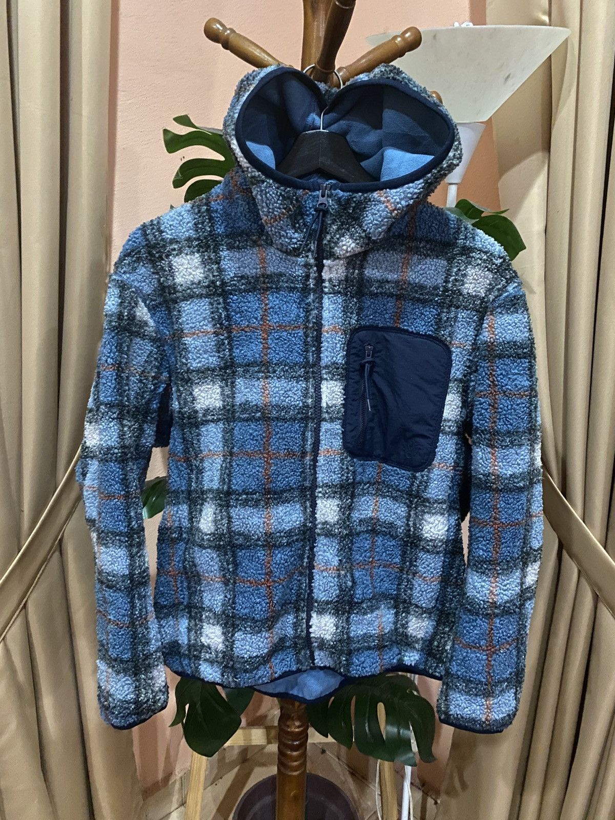 JW Anderson × Uniqlo JW Anderson UNIQLO Fleece Hoodie Plaid Jacket Blue Checkered Size US M / EU 48-50 / 2 - 1 Thumbnail