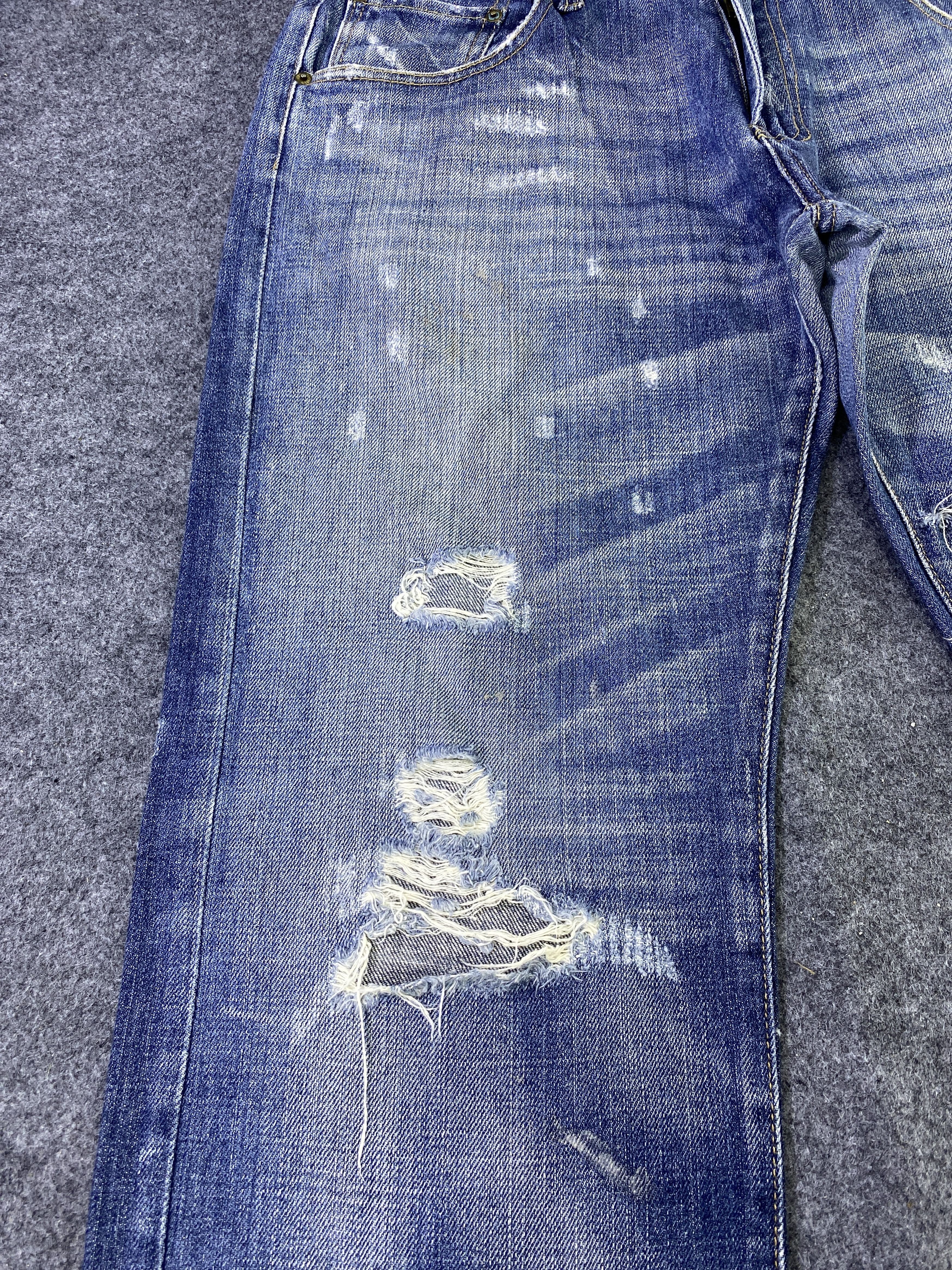 Japanese Brand Savignac 'de Denim Distressed Blue Wash Jeans - J956 Size US 34 / EU 50 - 14 Thumbnail