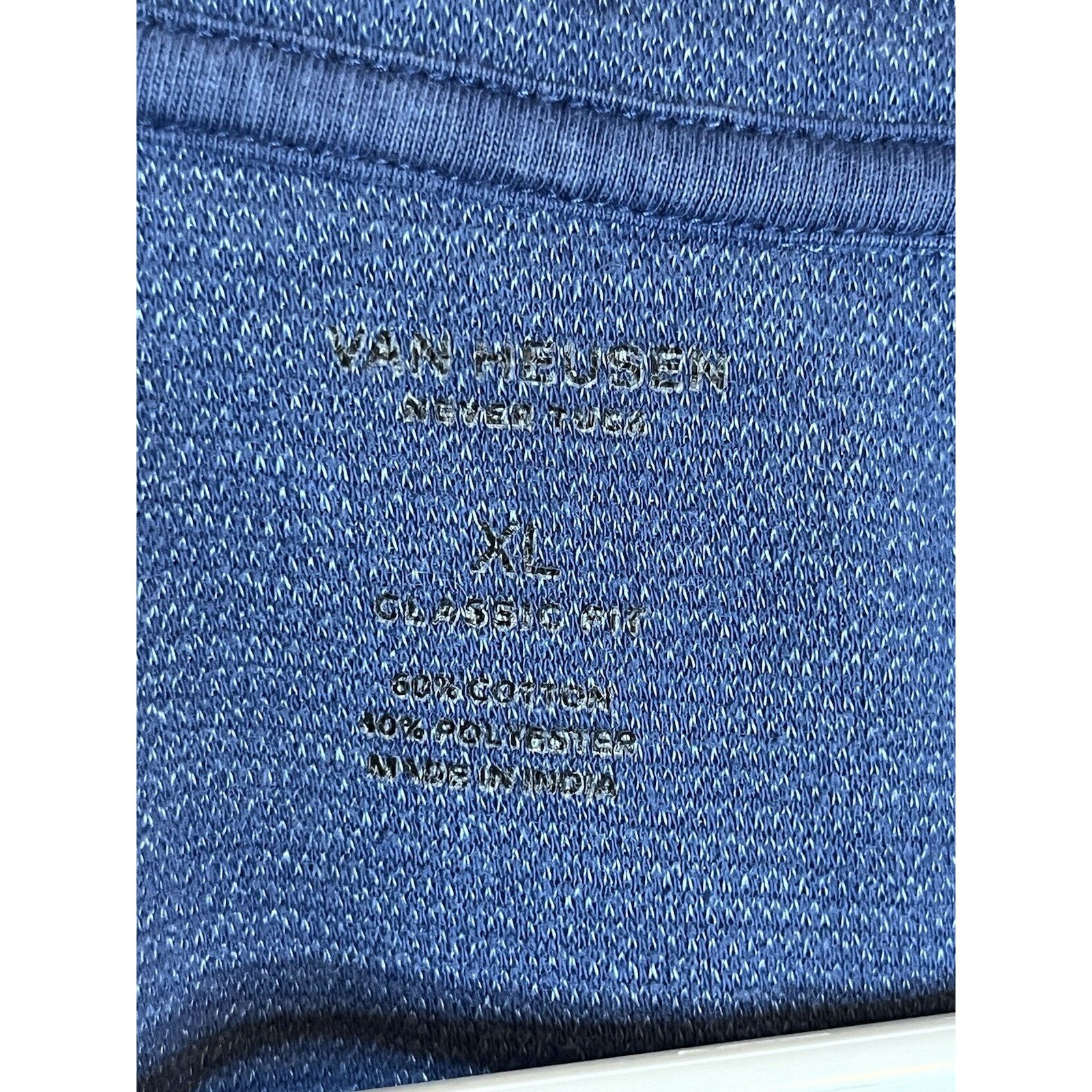 Van Heusen Van Heusen 1/4 Zip Men's XL Blue Long Sleeve Pull Over Size US XL / EU 56 / 4 - 4 Thumbnail