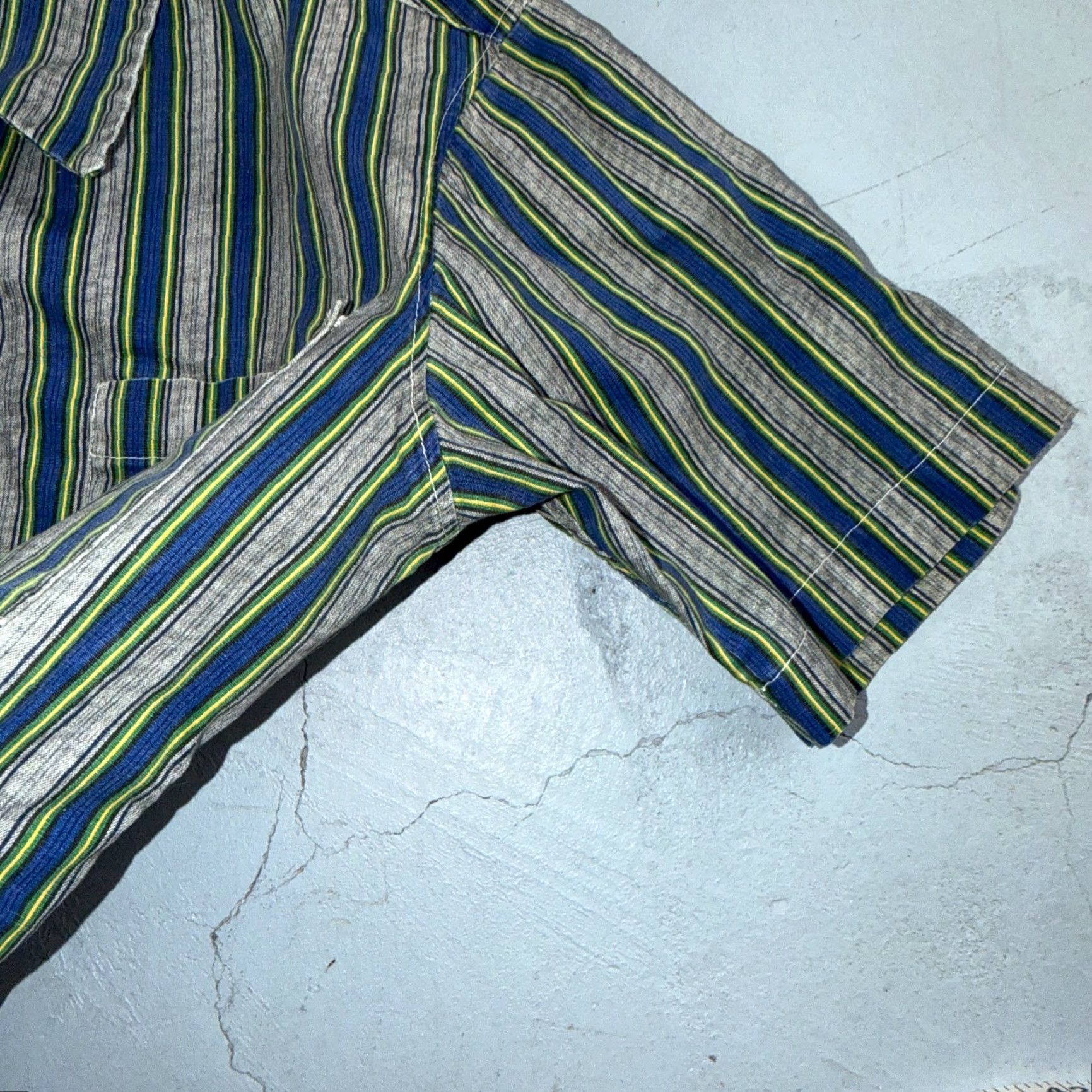 Vintage VINTAGE 50s 60s Striped Bowling Shirt Rockabilly Loop Collar Handmade Size M Size US M / EU 48-50 / 2 - 6 Thumbnail