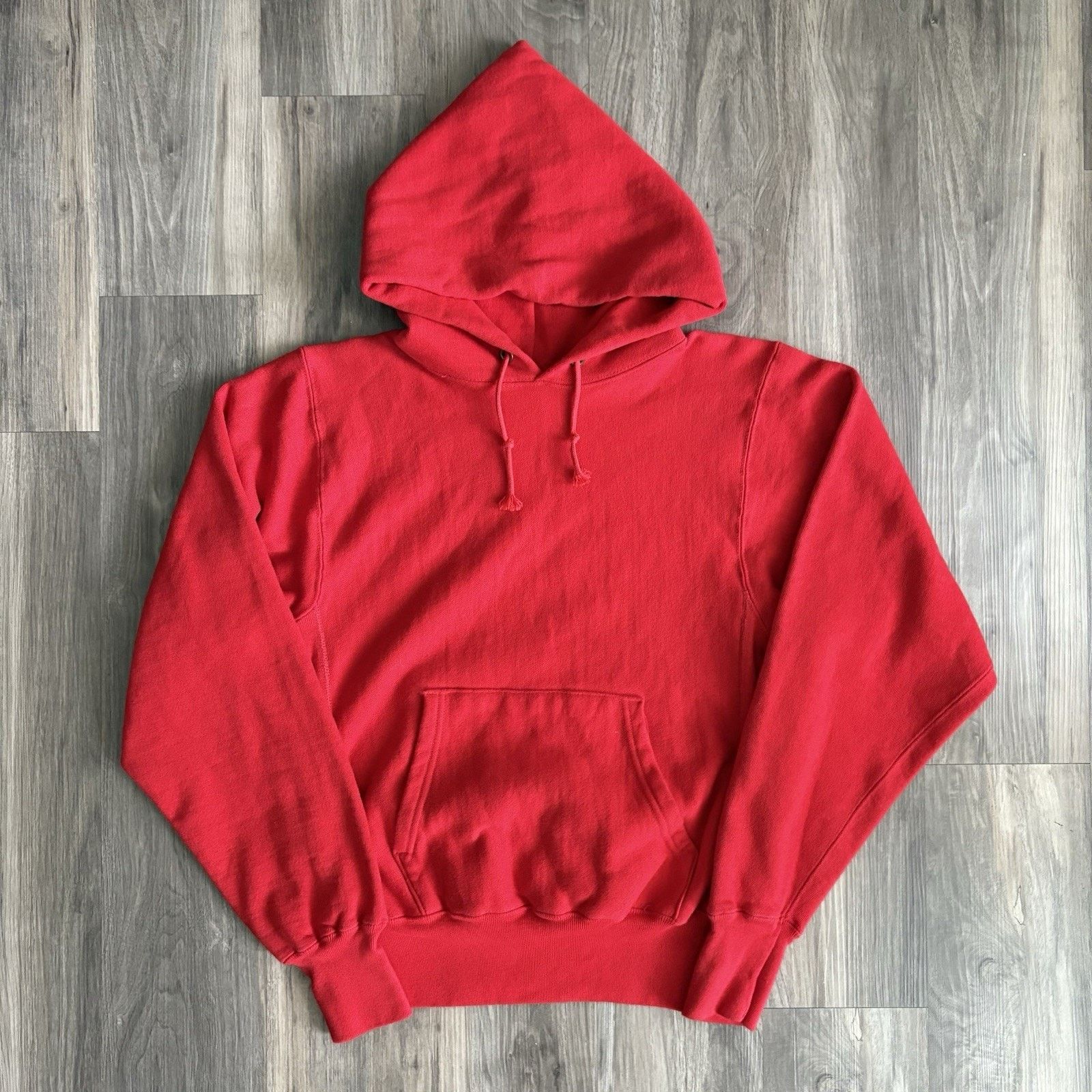 Vintage Champion Lands End Reverse Weave Hoodie Size M Red