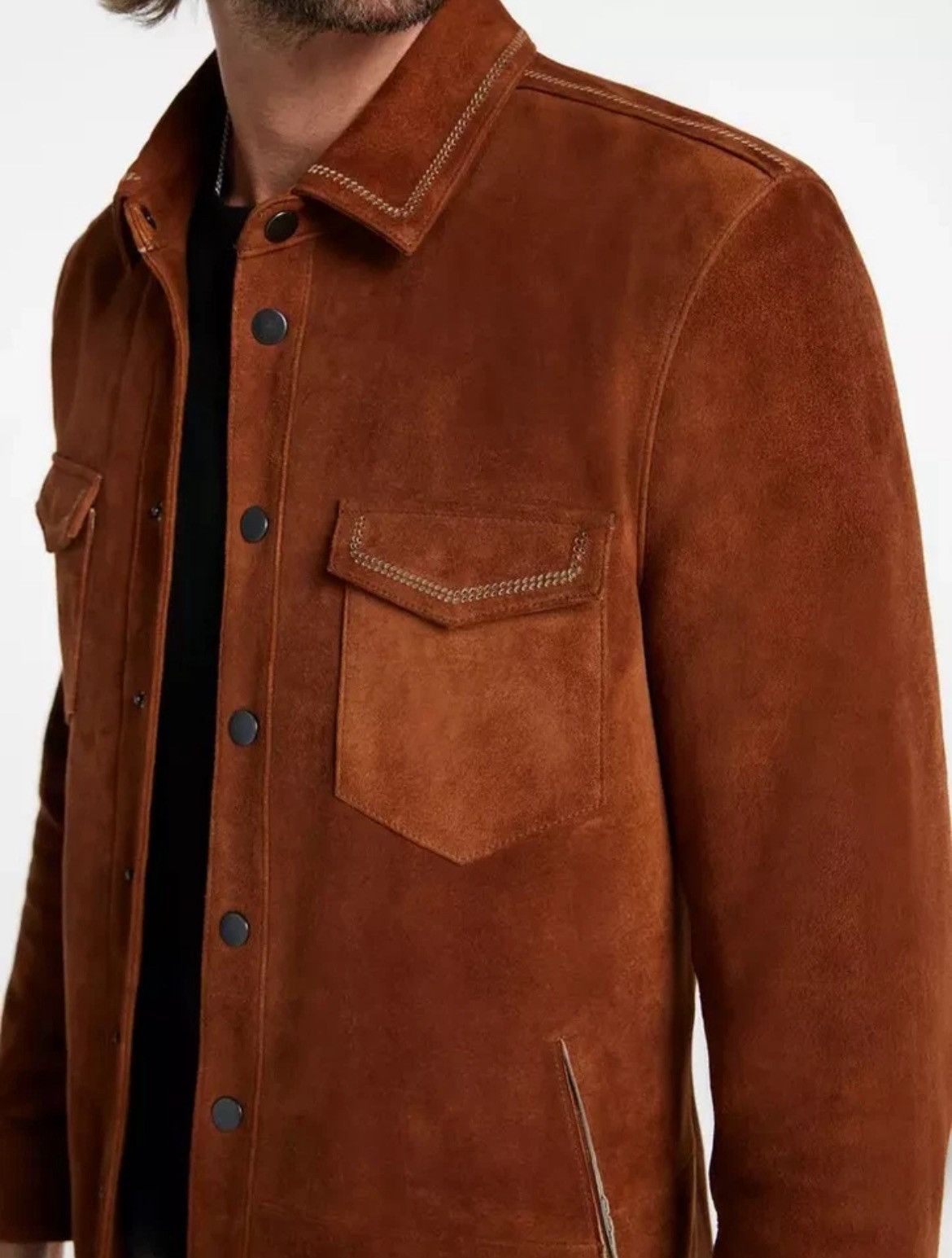 John Varvatos Emmons Suede Jacket EU 48 USA 38 Size US M / EU 48-50 / 2 - 2 Thumbnail