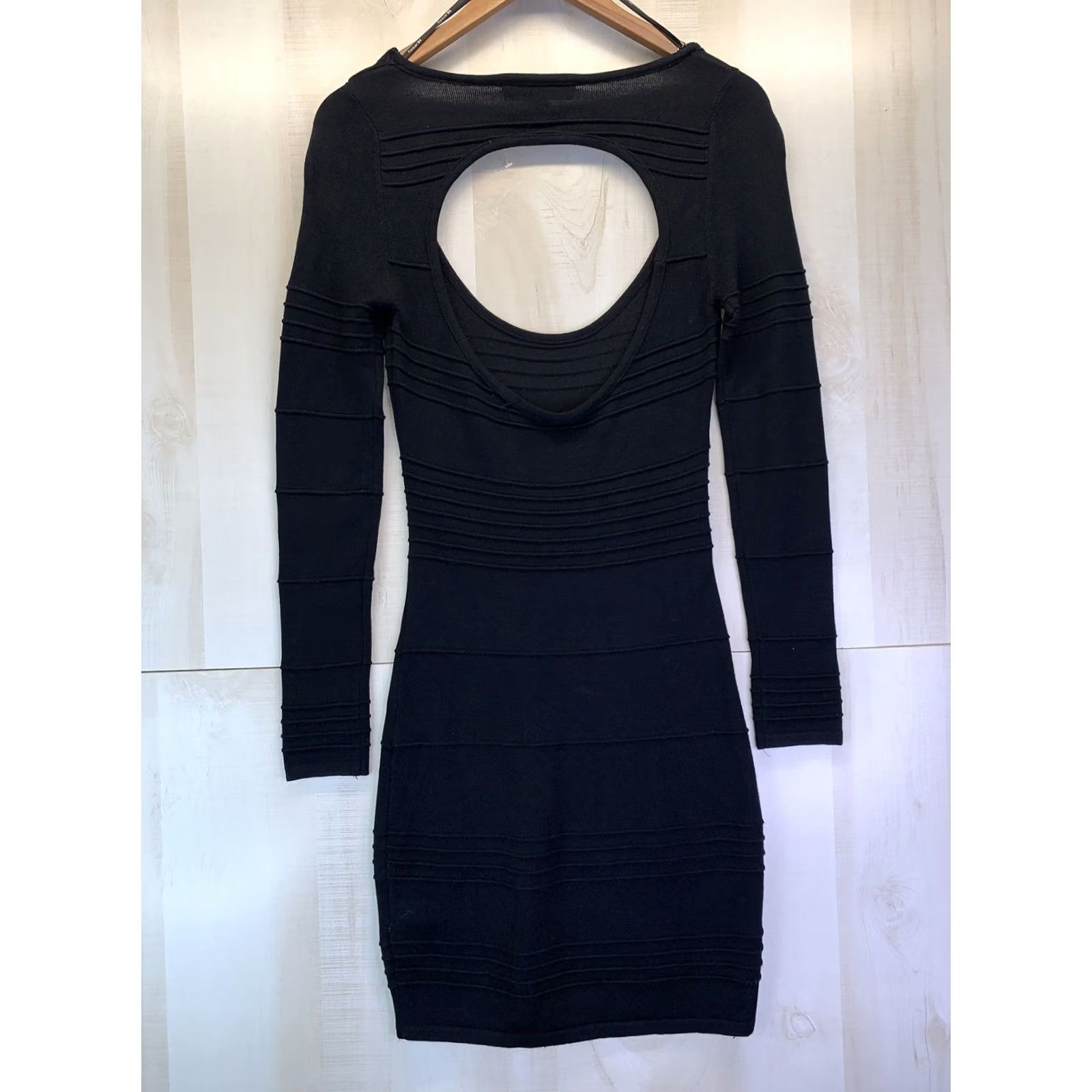 Forever 21 Forever 21 Women’s Black Deep Scoop Front Cut Out Back Knit Long Sleeve Dress SM Dress Size S / US 4 / IT 40 - 4 Thumbnail