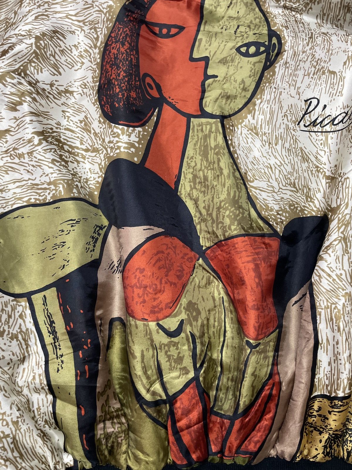 Vintage 💥Hearing offer💥Vintage Picasso Silk bomber satin jacket Size US L / EU 52-54 / 3 - 7 Thumbnail
