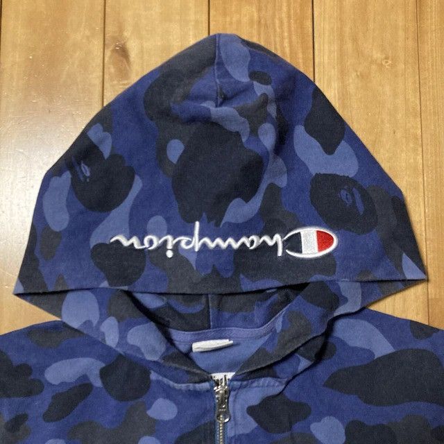 Bape BAPE × CHAMPION Zip Hoodie a bathing ape Blue Camo Size US S / EU 44-46 / 1 - 3 Thumbnail