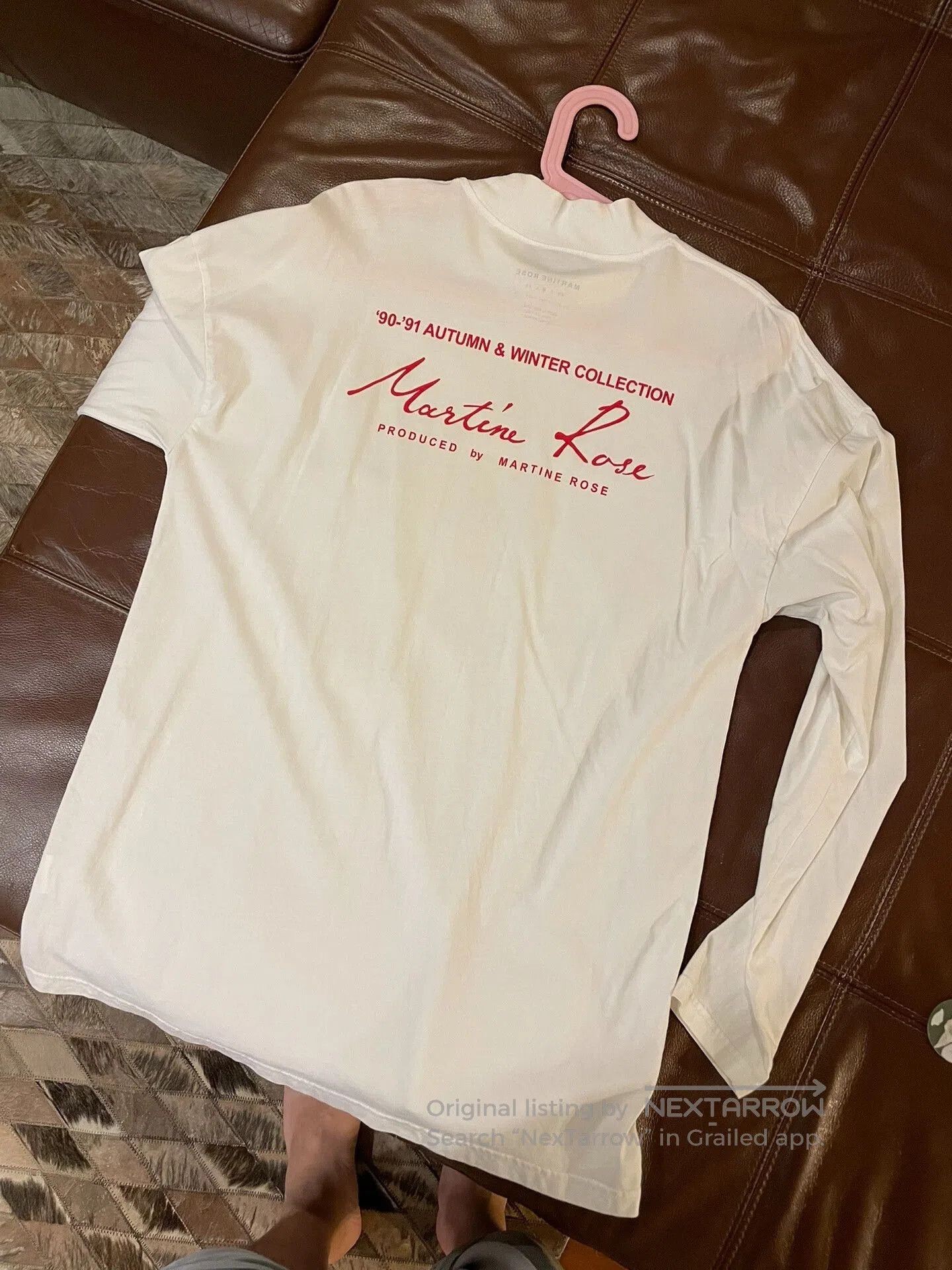 Martine Rose Martine Rose Long Sleeve T-Shirt in White. Size US S / EU 44-46 / 1 - 2 Thumbnail