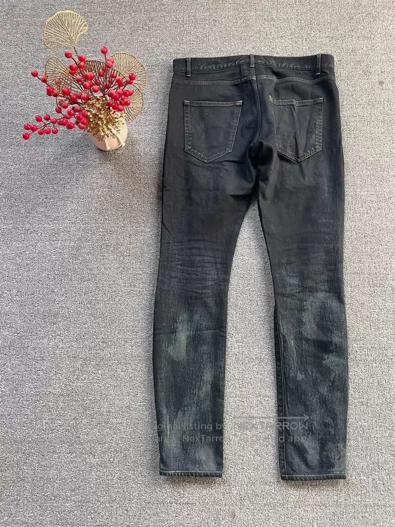 Saint Laurent Paris Saint Laurent Paris Oil-stained Destroyed Ripped Denim Pan Size US 32 / EU 48 - 2 Thumbnail