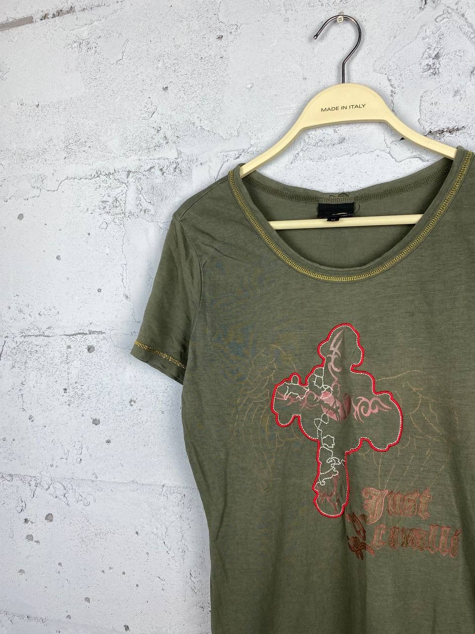 Just Cavalli × Roberto Cavalli Just Cavalli Vintage Logo Printed T-Shirt Size M / US 6-8 / IT 42-44 - 3 Thumbnail