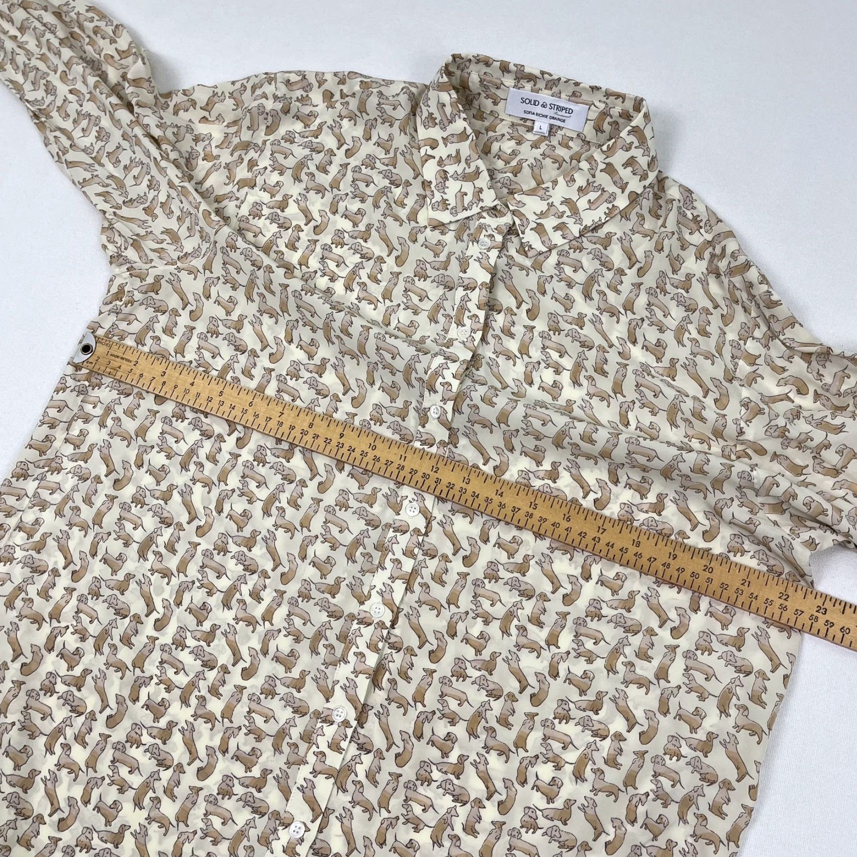 Solid & Striped Solid & Striped Sofia Richie Grainge Blouse Womens Large Dachshund Dog Sheer Top Size L / US 10 / IT 46 - 4 Thumbnail