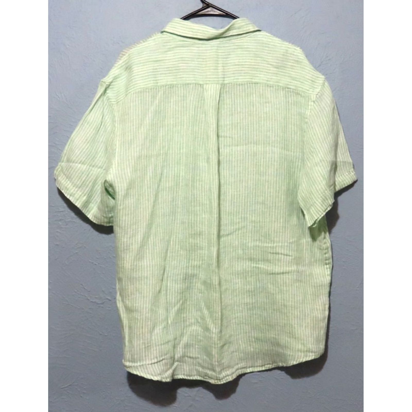Panama Jack Panama Jack Shirt Men 2XL Green Striped Linen Button-Up Short Sleeve Casual Hawaiian Camp Shirt Size US XXL / EU 58 / 5 - 6 Thumbnail