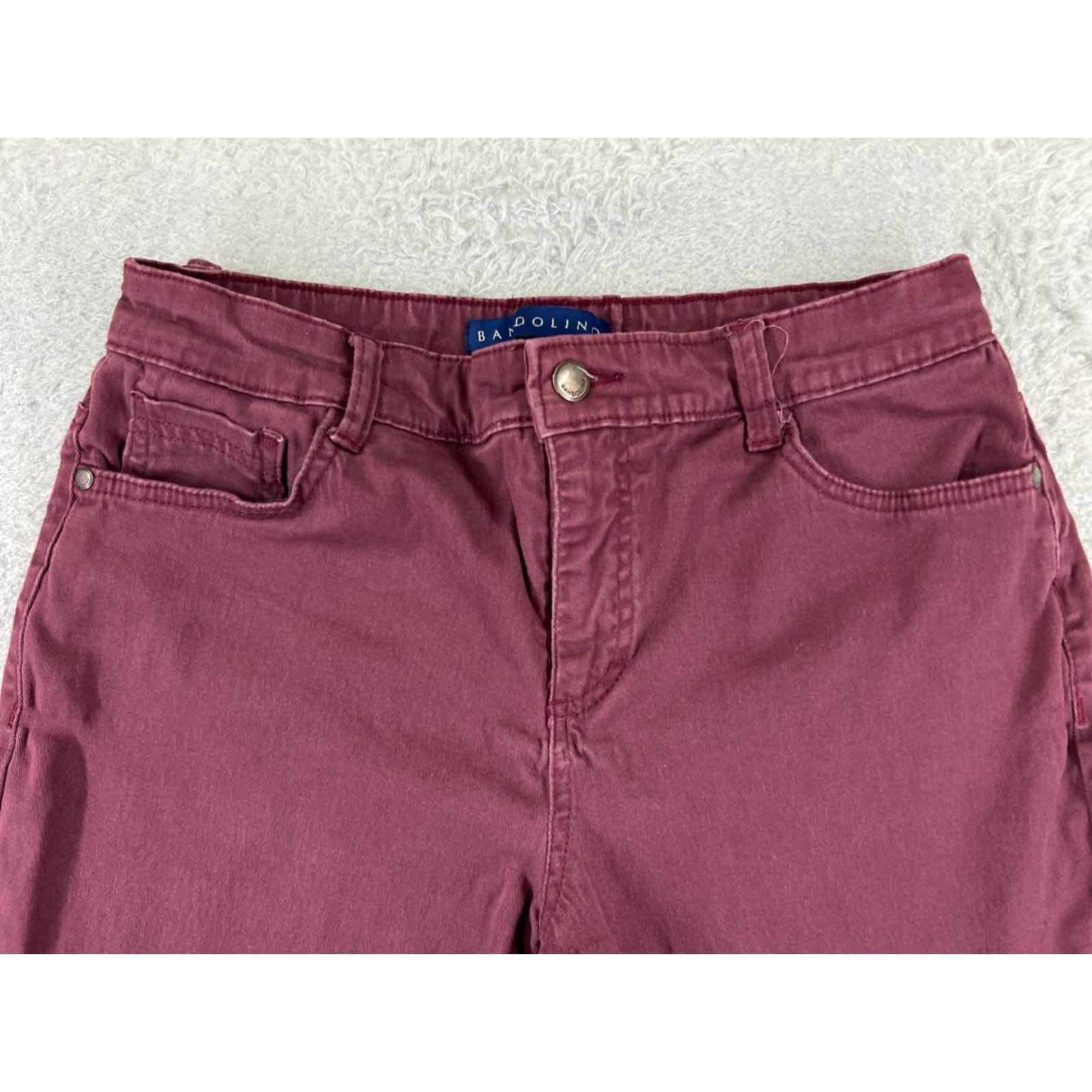 Vintage Bandolino Jeans Womens 6 Red Cotton Blend Regular Straight 26x28 5-Pocket Design Mid Rise Denim Vintage No Size 28" / US 6 / IT 42 - 4 Thumbnail
