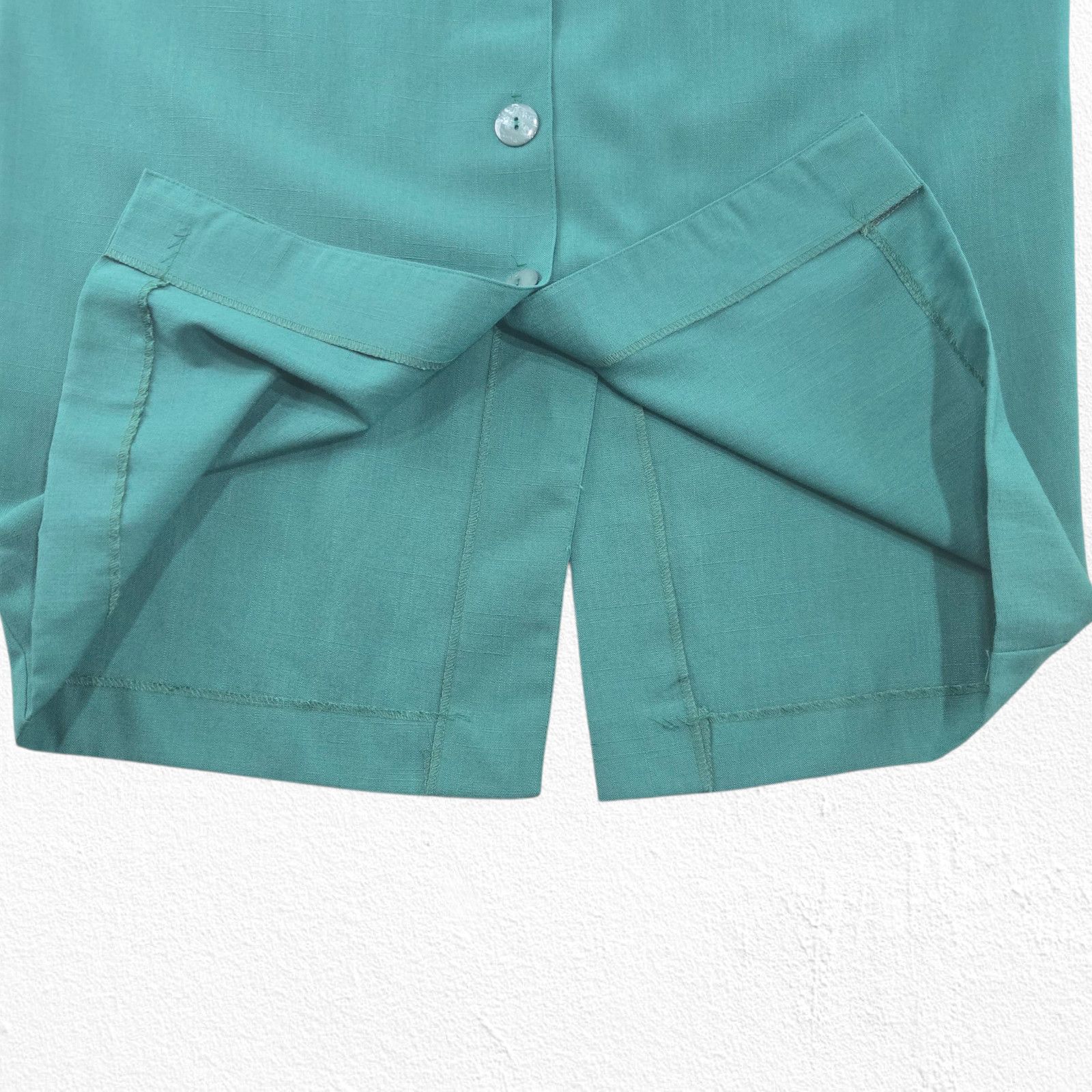 Vintage Vintage Green Teal Button Front Pencil Midi Skirt Size 16 Size 38" / US 16 / IT 52 - 5 Thumbnail