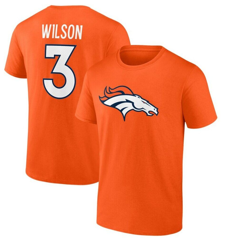 Other NWT New Fanatics Russell Wilson 3 Orange Denver Broncos T-S Size US L / EU 52-54 / 3 - 1 Thumbnail