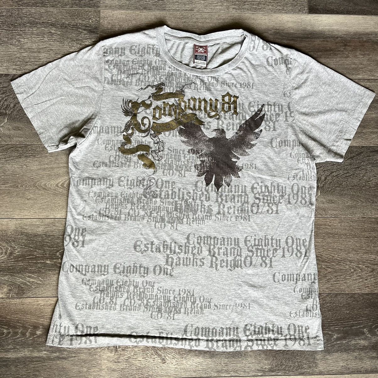 Affliction × Vintage Vintage 2000s Affliction Style Company 81 Wings Logo T Shirt Size US XL / EU 56 / 4 - 1 Thumbnail