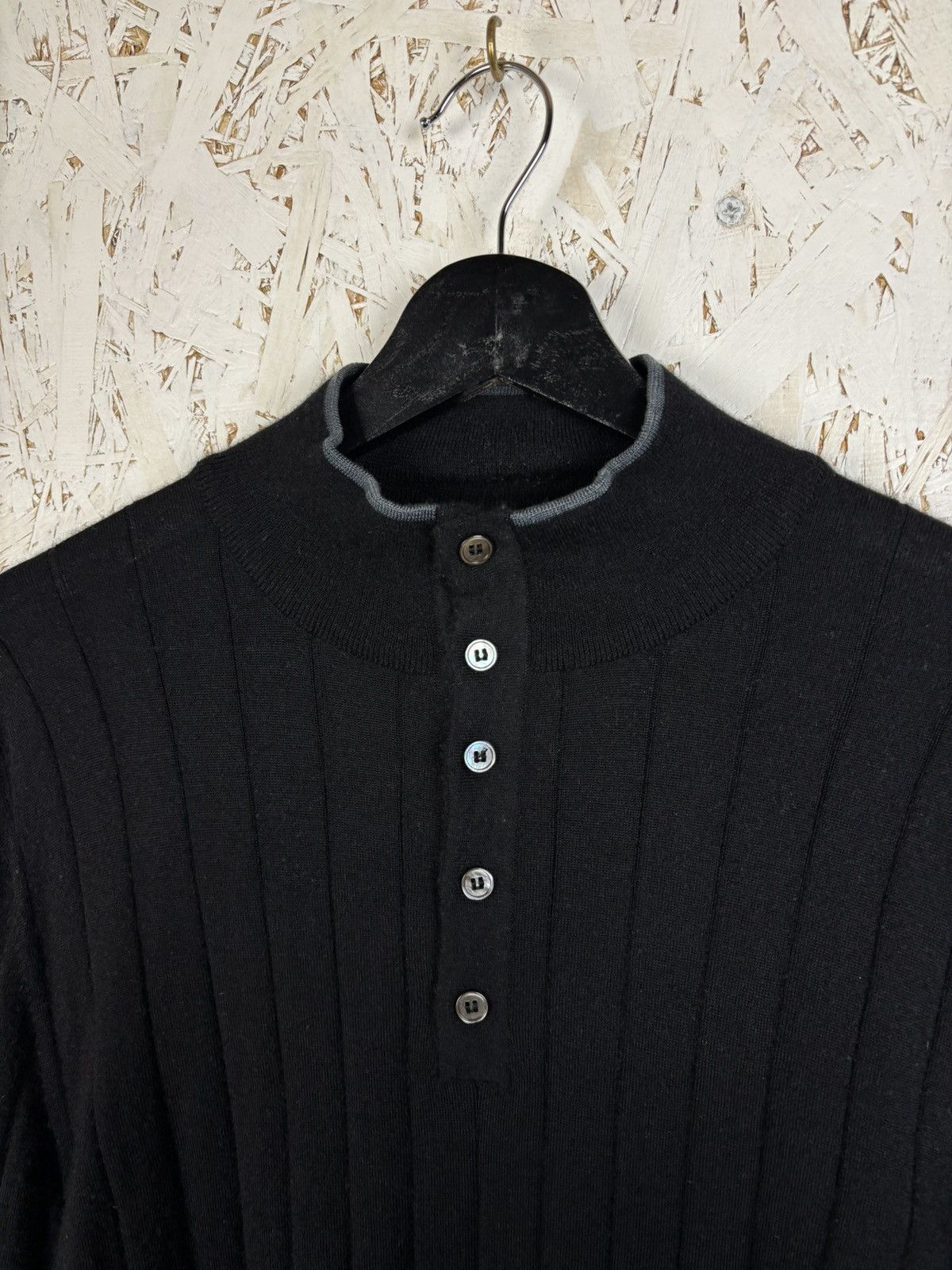 Louis Vuitton Louis Vuitton Cashmere Wool Ribbed Henley Knit Sweater L Size US L / EU 52-54 / 3 - 3 Thumbnail