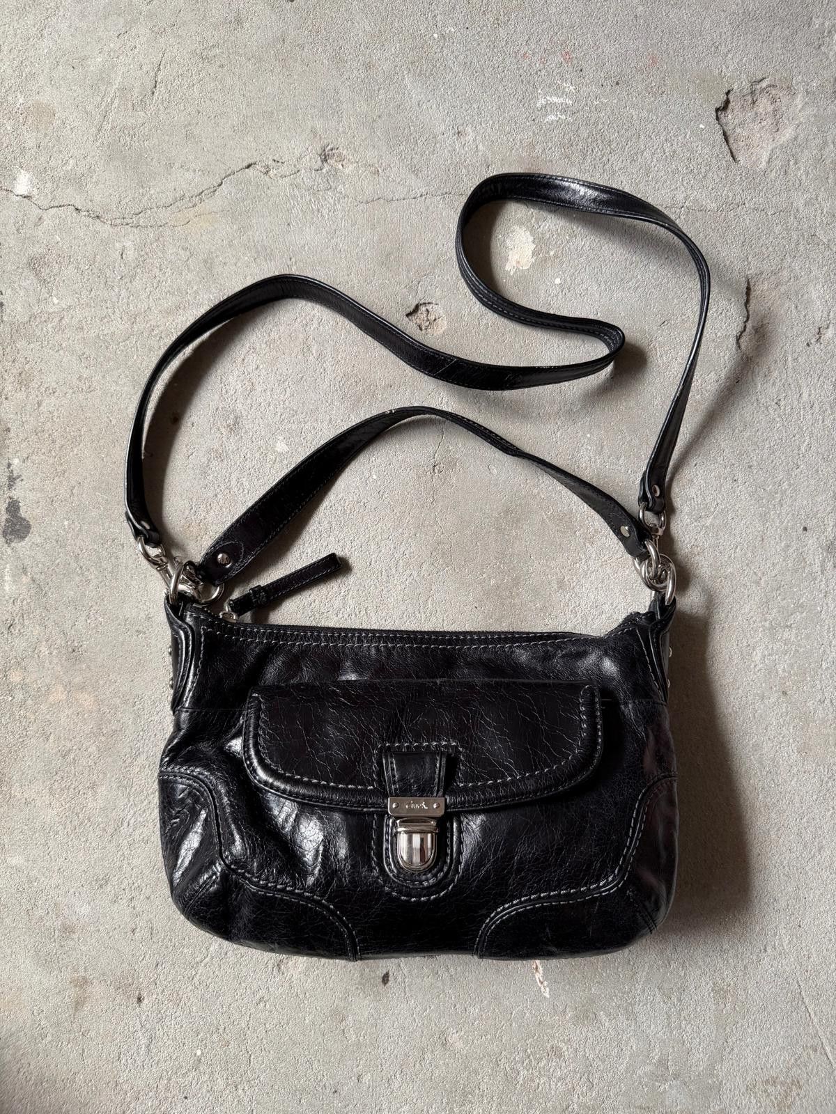Coach Coach 2Way Leather Poppy Shoulder Bag Black Size ONE SIZE - 1 Thumbnail