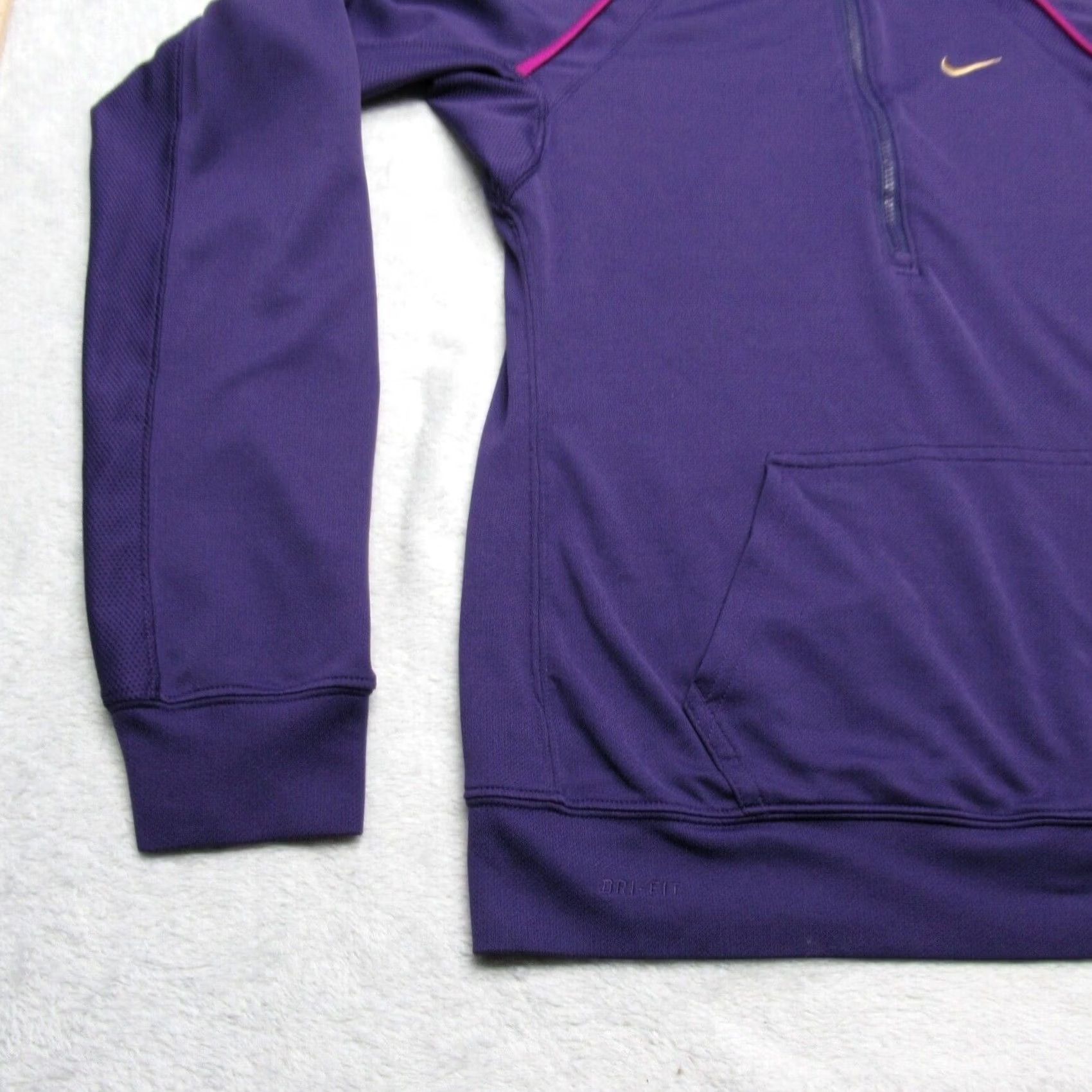 Nike Nike Dri-FIT Pullover Half Zip Medium Purple Pink Trim Run Hiking Wicking Womens Size M / US 6-8 / IT 42-44 - 3 Thumbnail