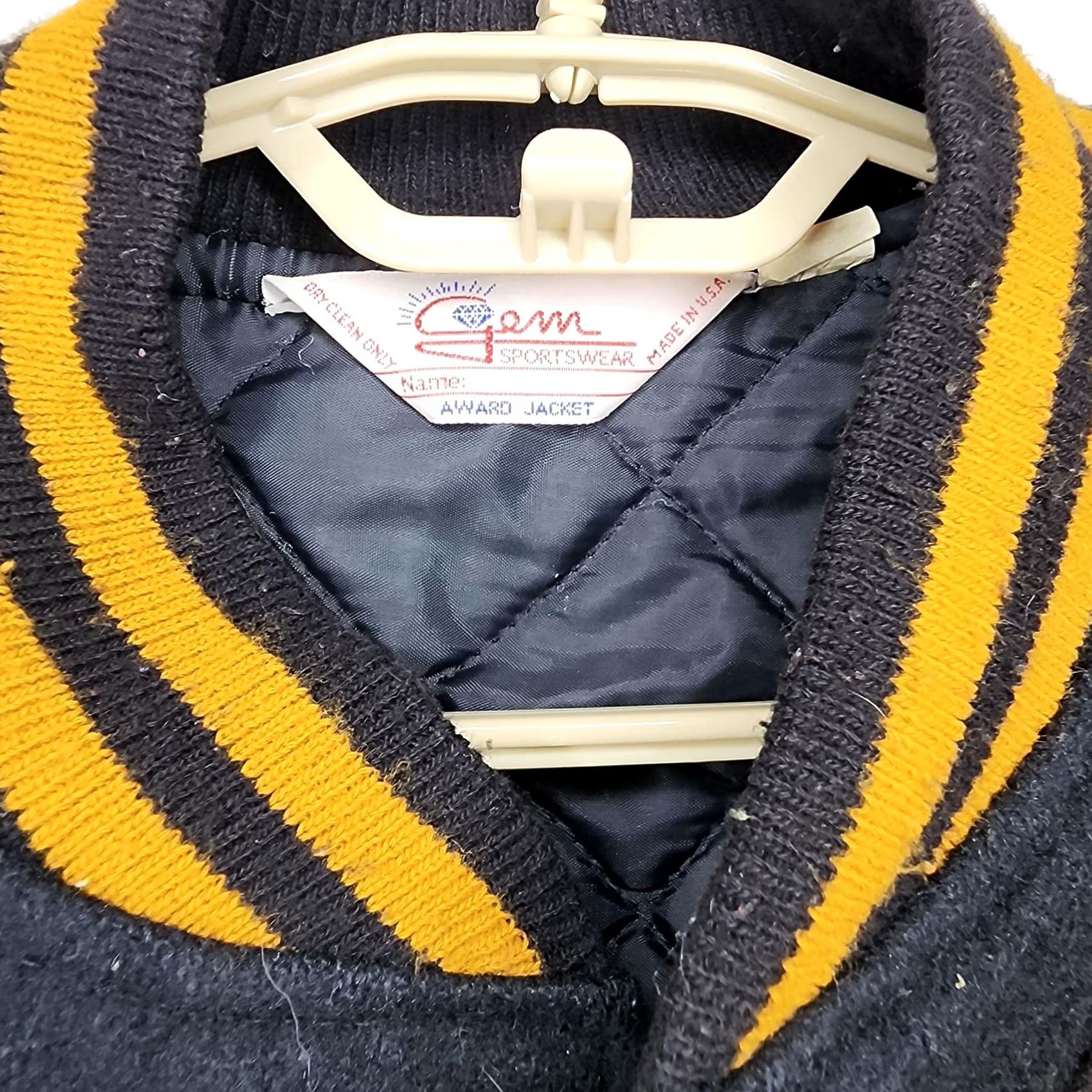 Salem Sportswear Gem Sportswear Jacket Mens XL Black Varsity Leather Sleeves Lined Gold G Patch Limited Detail Size US XL / EU 56 / 4 - 6 Thumbnail