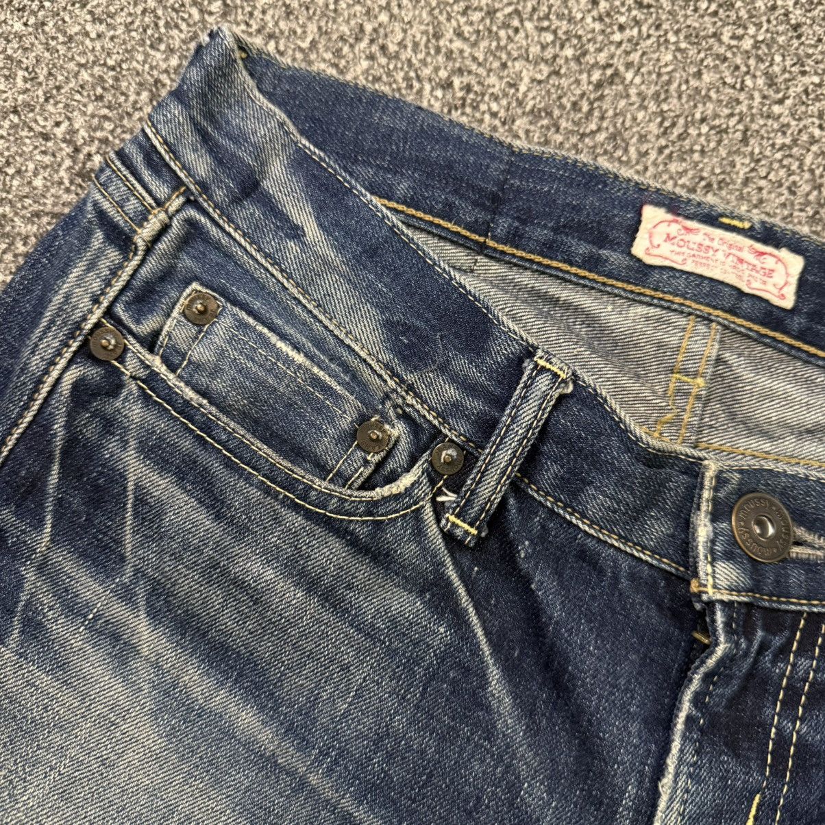 Beauty Beast 🔥🇯🇵 Vintage Japanese Selvedge Moussy Distressed Flared Denim Size 30" / US 8 / IT 44 - 11 Thumbnail