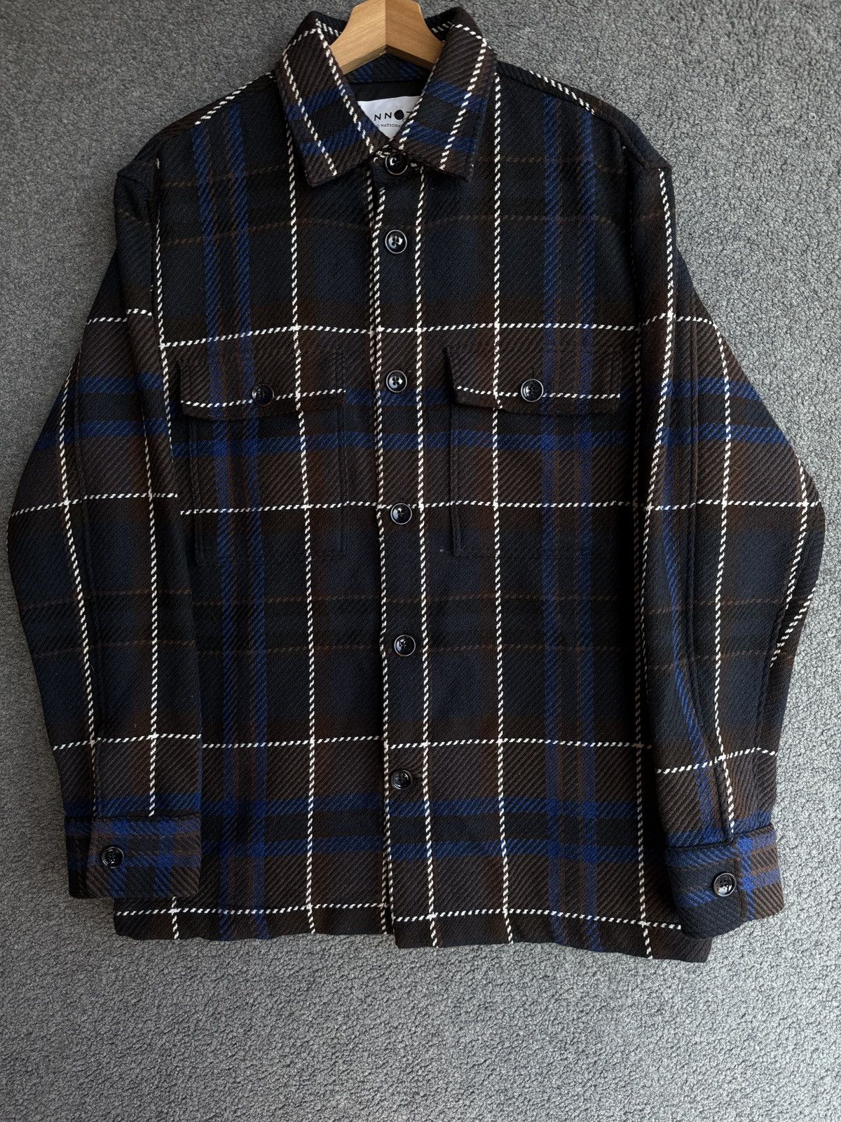 NN07 NN07 Brown and Navy Soren Check Overshirt Size US M / EU 48-50 / 2 - 3 Thumbnail