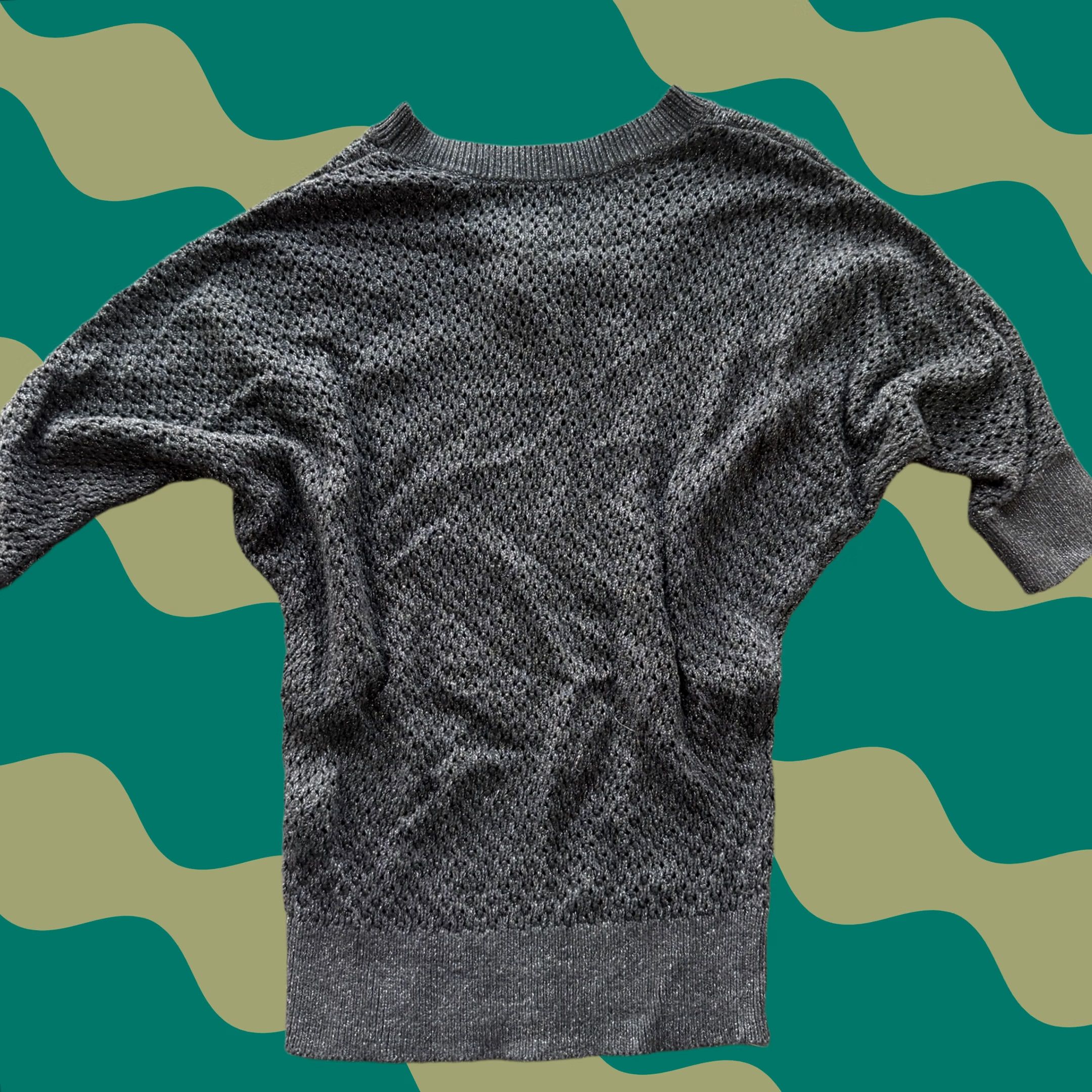 Express VINTAGE Express Grey Knit 3/4 Sleeve Shimmer Sweater Women's Small Size S / US 4 / IT 40 - 1 Thumbnail