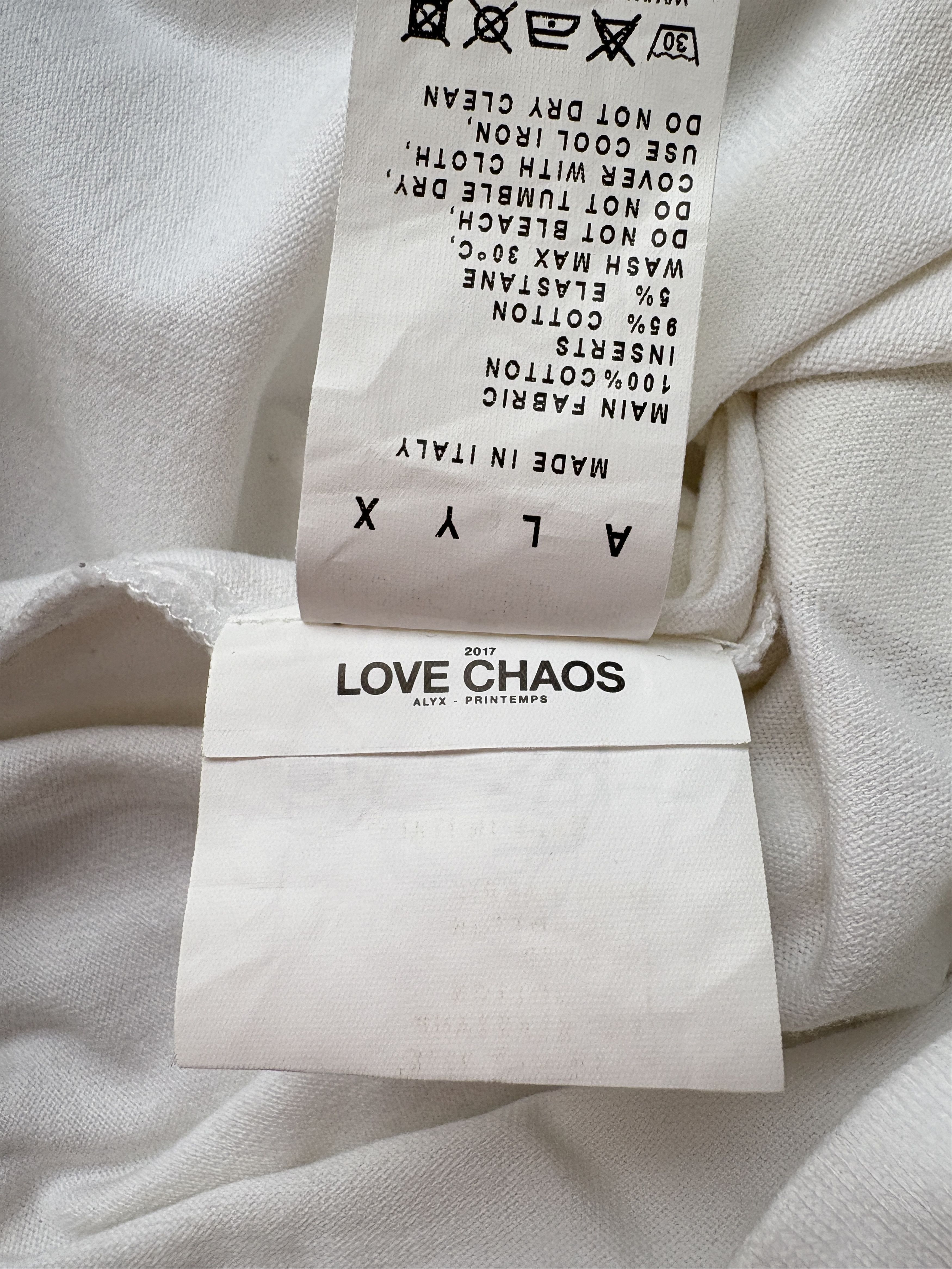 1017 ALYX 9SM ⚡️QUICK SALE⚡️2017 Alyx "Love Chaos" Printed T-shirt Size US M / EU 48-50 / 2 - 6 Thumbnail