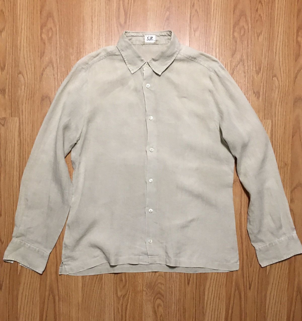 C.P. Company C.P. Company Linen Grey Button Up Mens Shirt Size US L / EU 52-54 / 3 - 1 Thumbnail