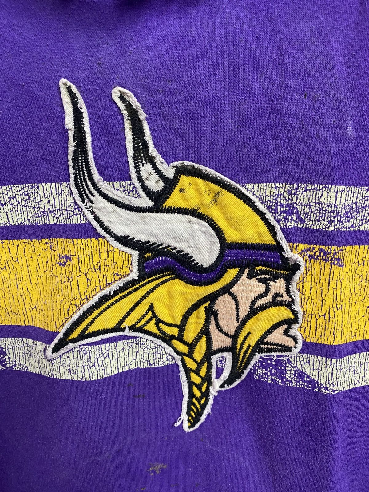 NFL Minnesota Vikings Stitch Applique Logo Pullover Hoodie Size US XL / EU 56 / 4 - 10 Thumbnail