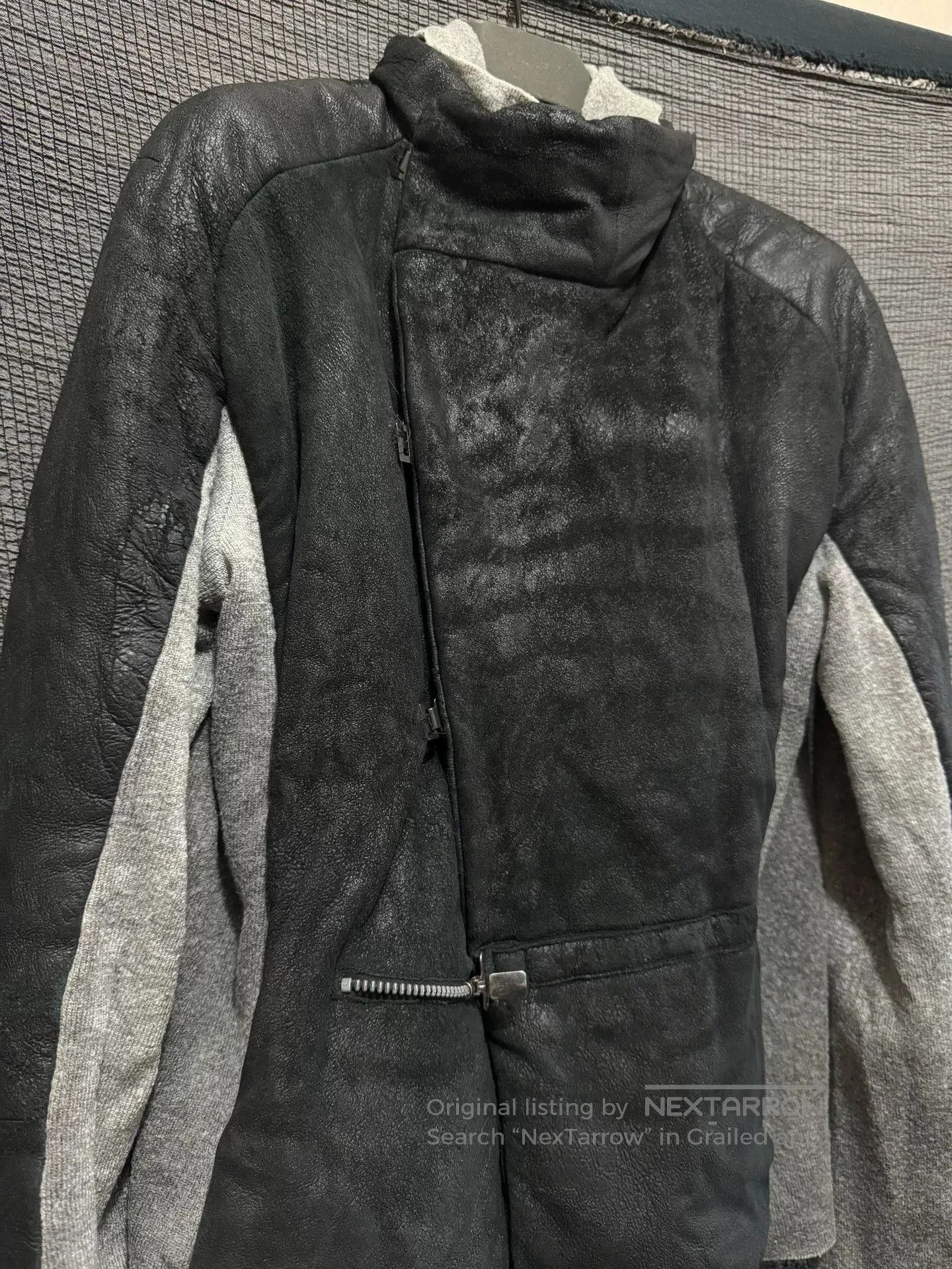 Lumen Et Umbra black leather high collar jacket. Size US L / EU 52-54 / 3 - 2 Thumbnail