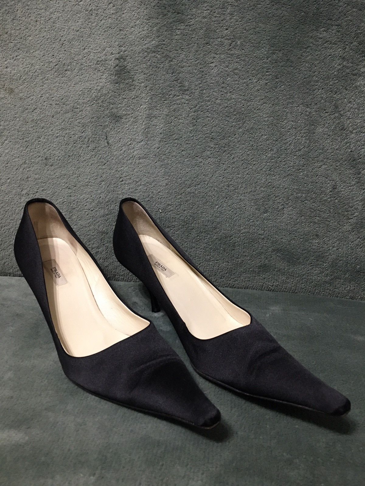Prada PRADA Black Satin Kitten Heels Evening Shoe EU 38.5 Size US 8.5 / IT 38.5 - 2 Thumbnail