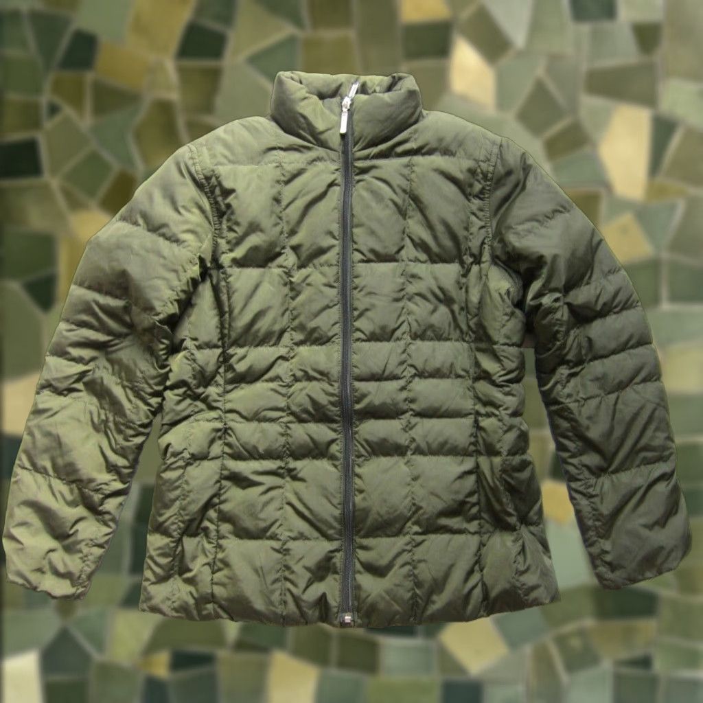 Lands' End Lands' End Army Green Nylon Feather Down Quilted Reversible Puff Jacket XS 2-4 Size XS / US 0-2 / IT 36-38 - 1 Thumbnail