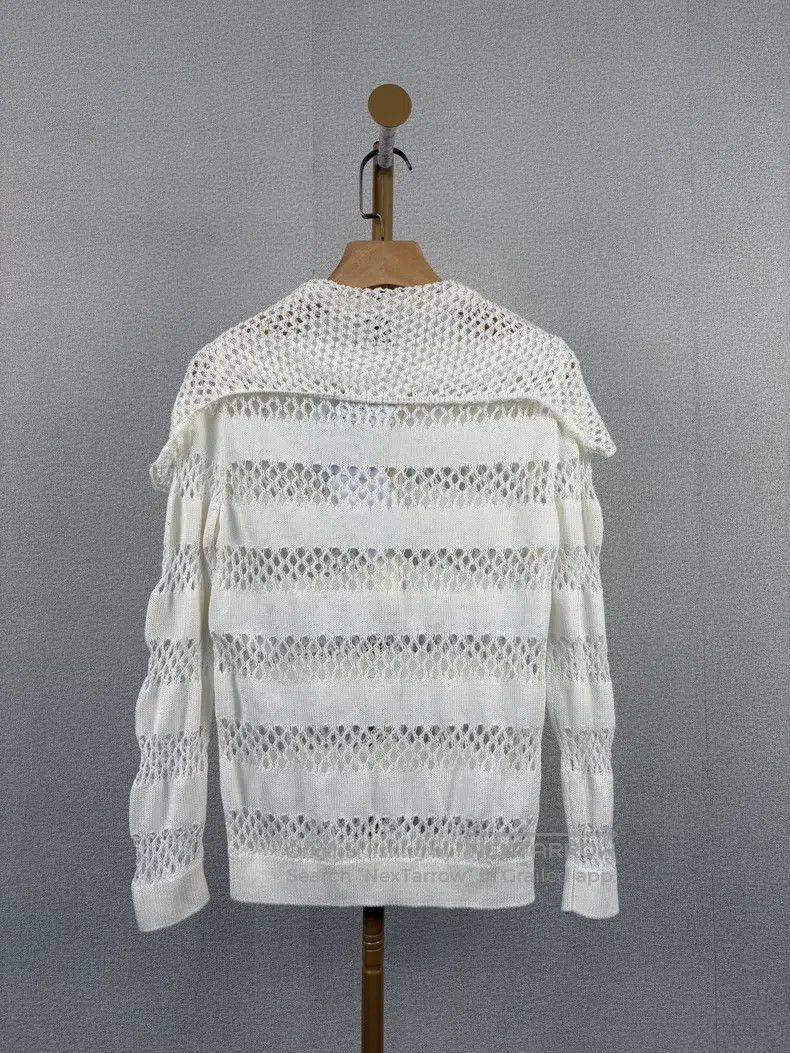 Dior Dior White knitted hollow long sleeves Size XXS / US 00 / IT 34 - 2 Thumbnail