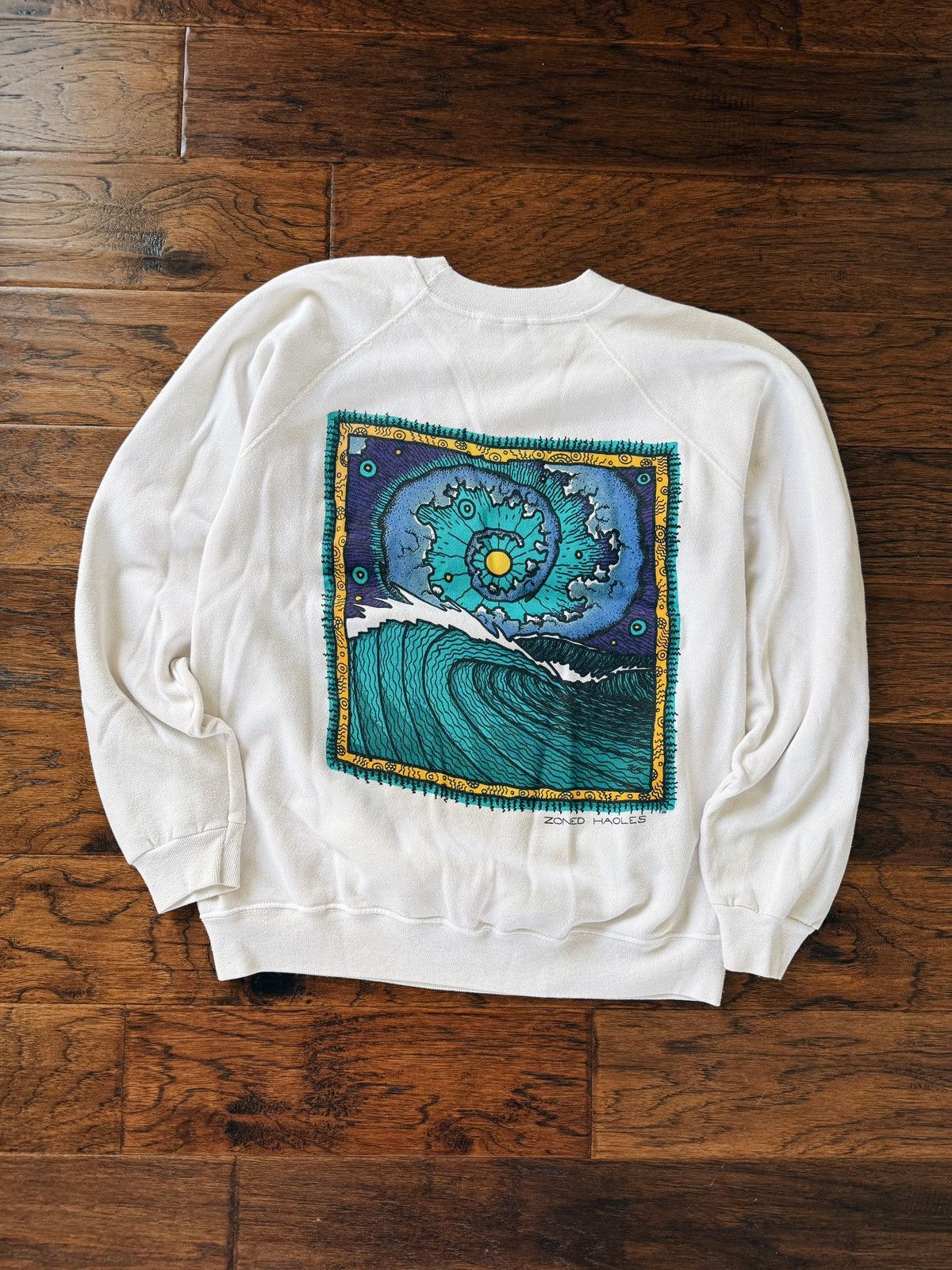Vintage Vintage 80s Surf Crewneck Zoned Haoles Hawaii USA Big Wave Size US L / EU 52-54 / 3 - 1 Thumbnail