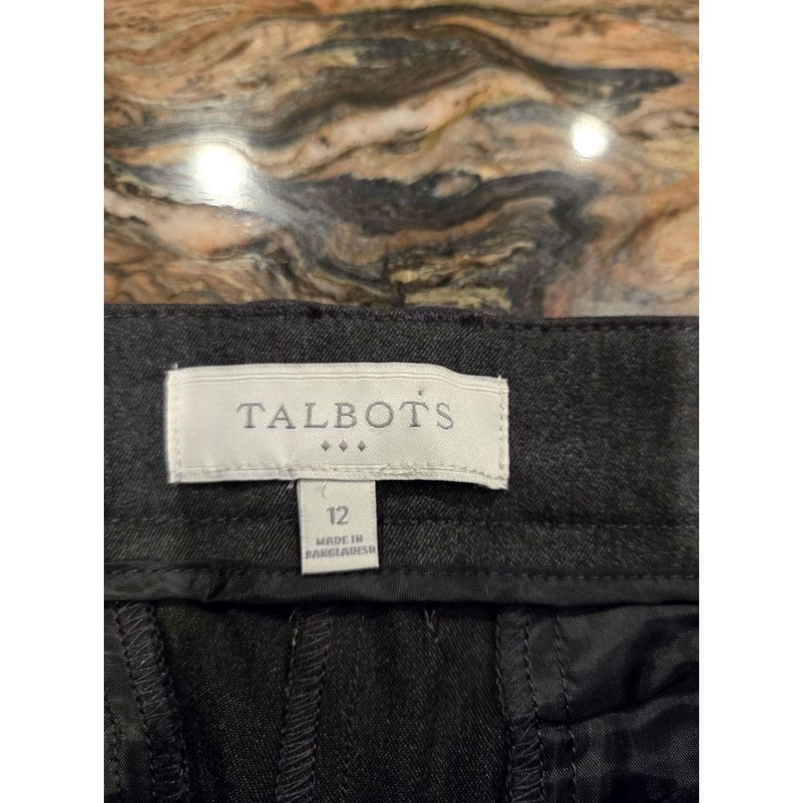 Talbots Talbots Pants 31x30 Grey Stretch Straight Pockets High Rise Size 12 Dress Pants Women's Pull On Size 34" / US 12 / IT 48 - 2 Thumbnail