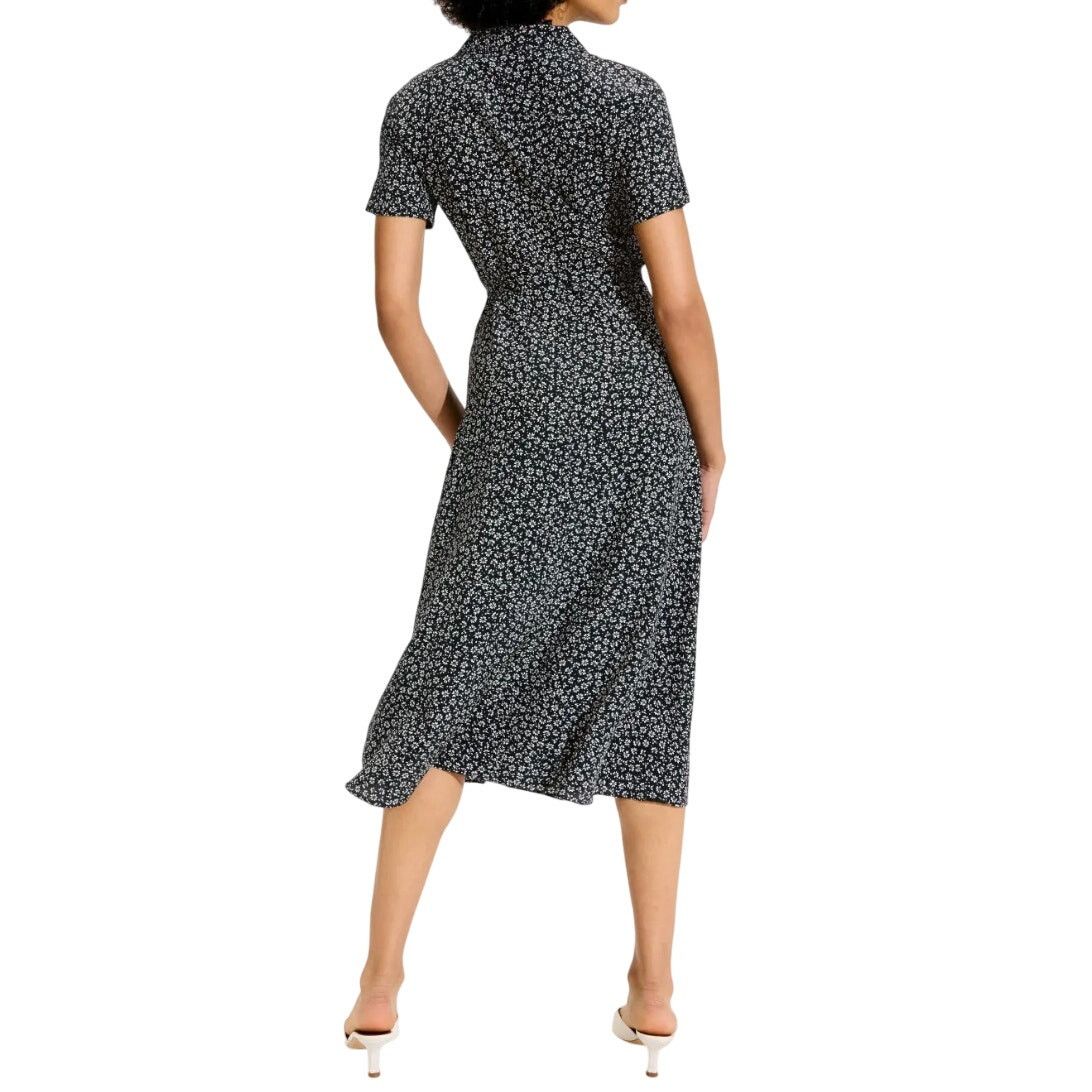 Club Monaco Club Monaco Floral Open Neck Silk Shirt Dress Black, Size XS Size XS / US 0-2 / IT 36-38 - 3 Thumbnail
