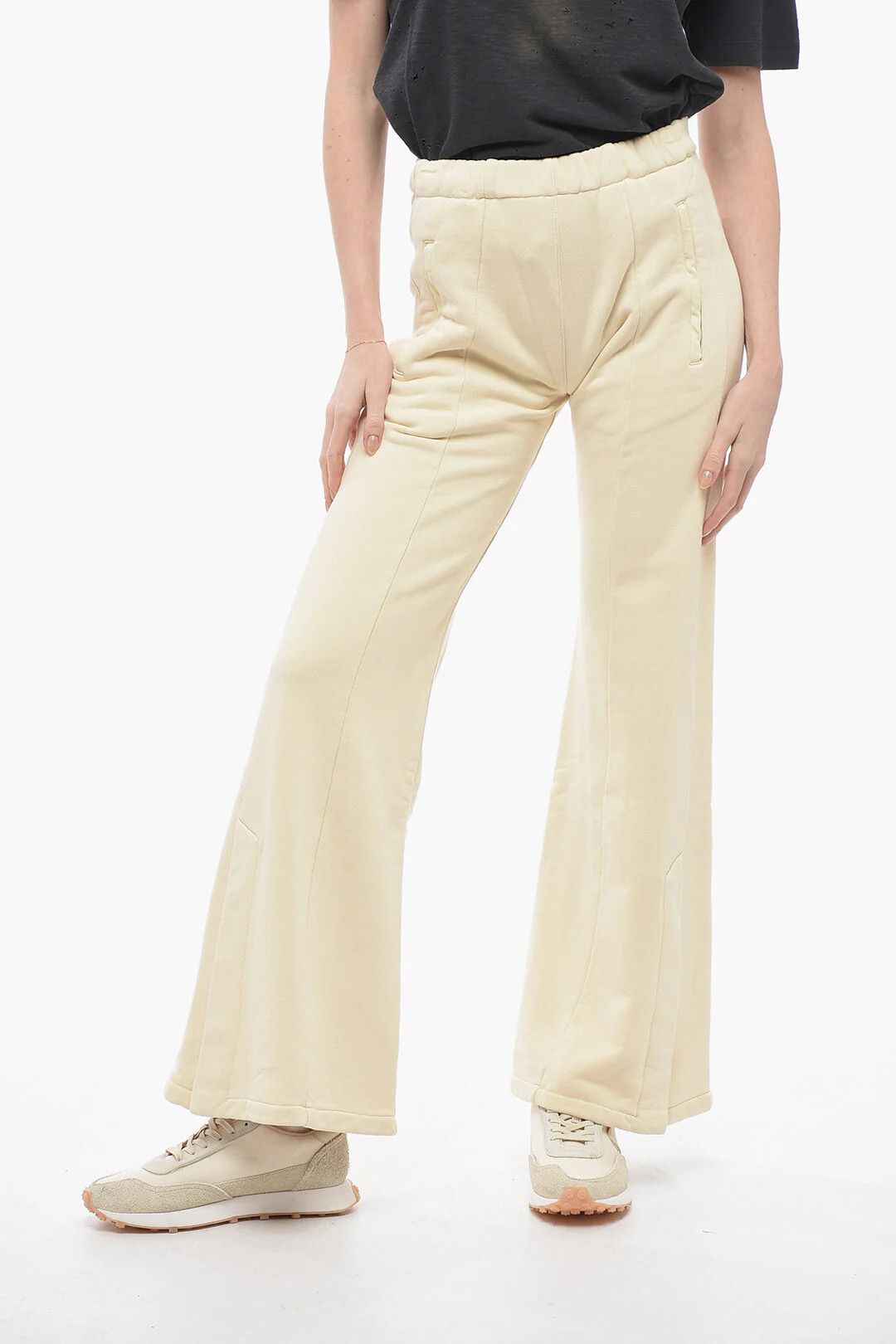 Amiri og1mm0426 Brushed Cotton Wide-Fit Joggers in Yellow Size 28" / US 6 / IT 42 - 1 Thumbnail