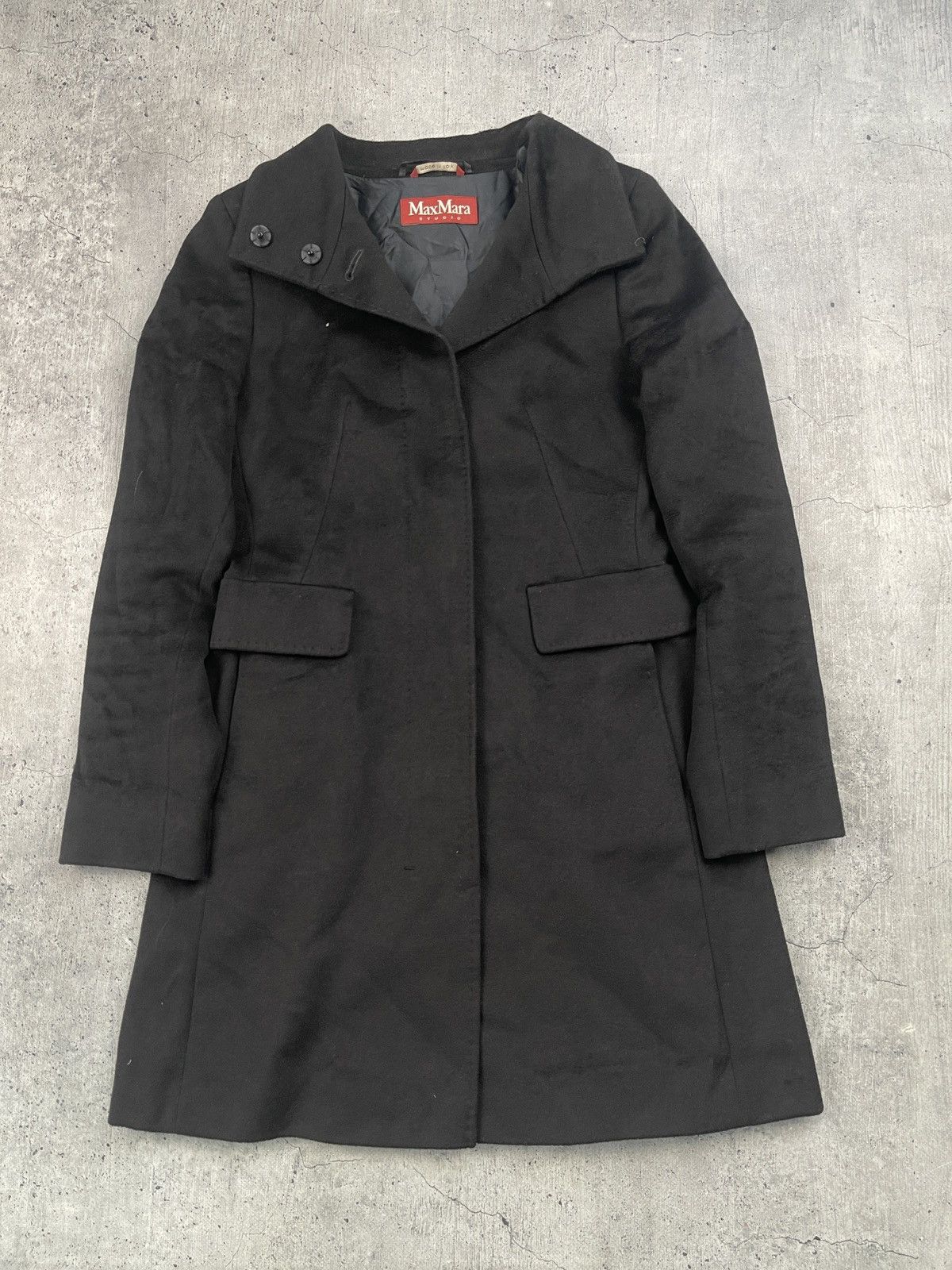Max Mara Max Mara Studio Wool Black Long Coat Womens Size S / US 4 / IT 40 - 1 Thumbnail